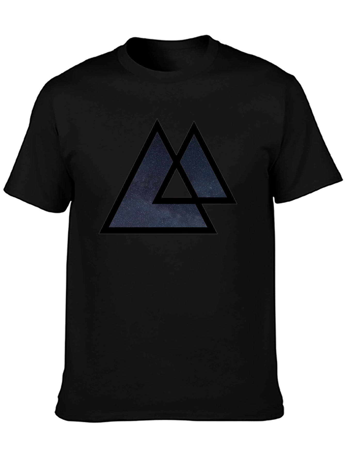 Geometric Triangle Graphic Tee - Black
