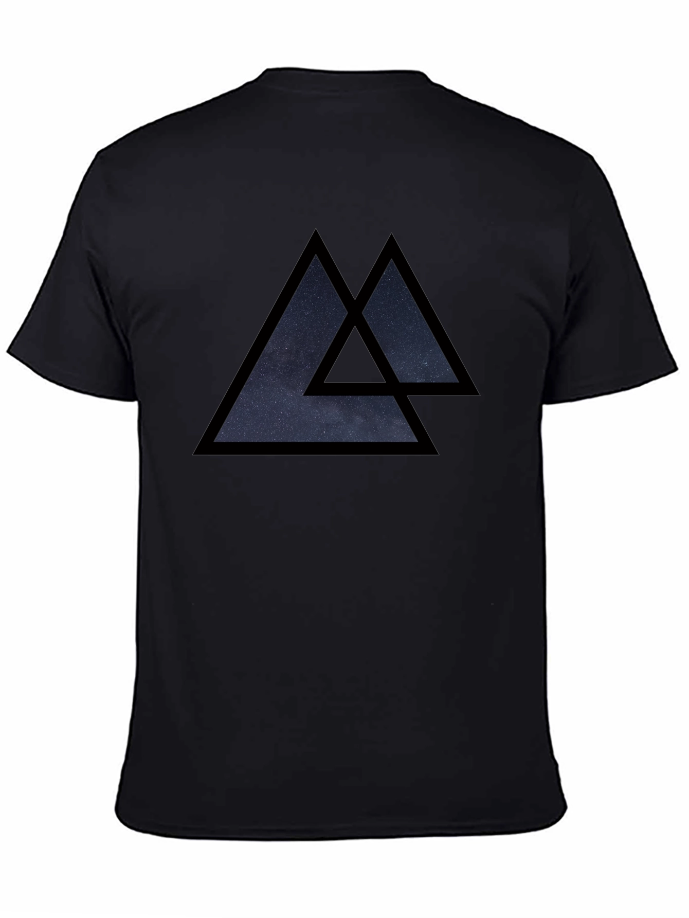 Geometric Triangle Graphic Tee - Black
