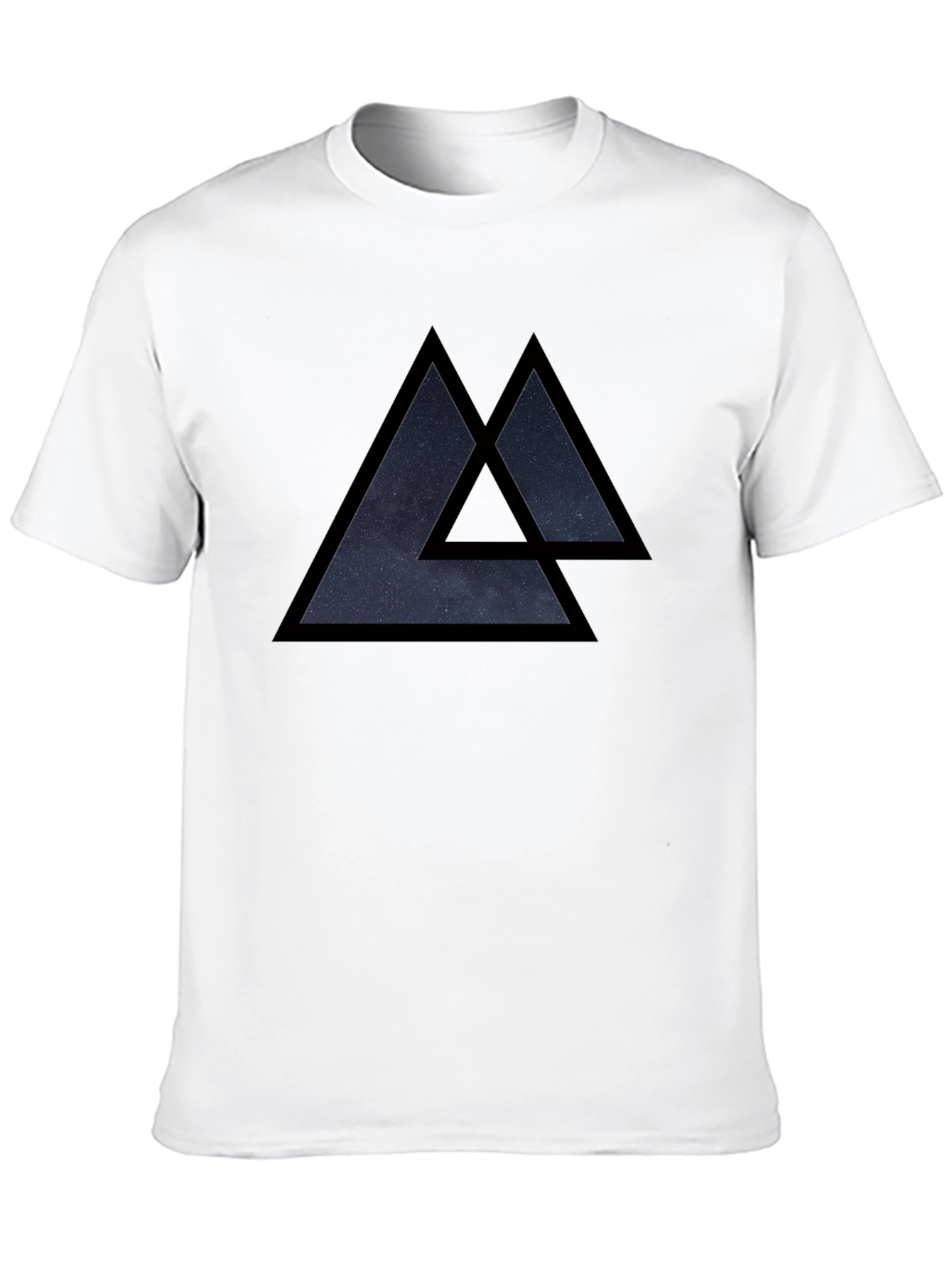 Geometric Triangle Graphic Tee - Black