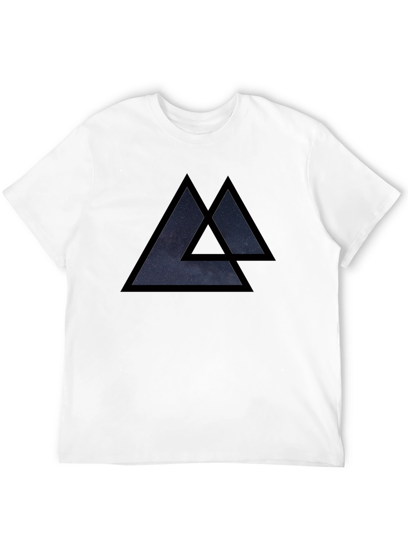 Geometric Triangle Graphic Tee - Black