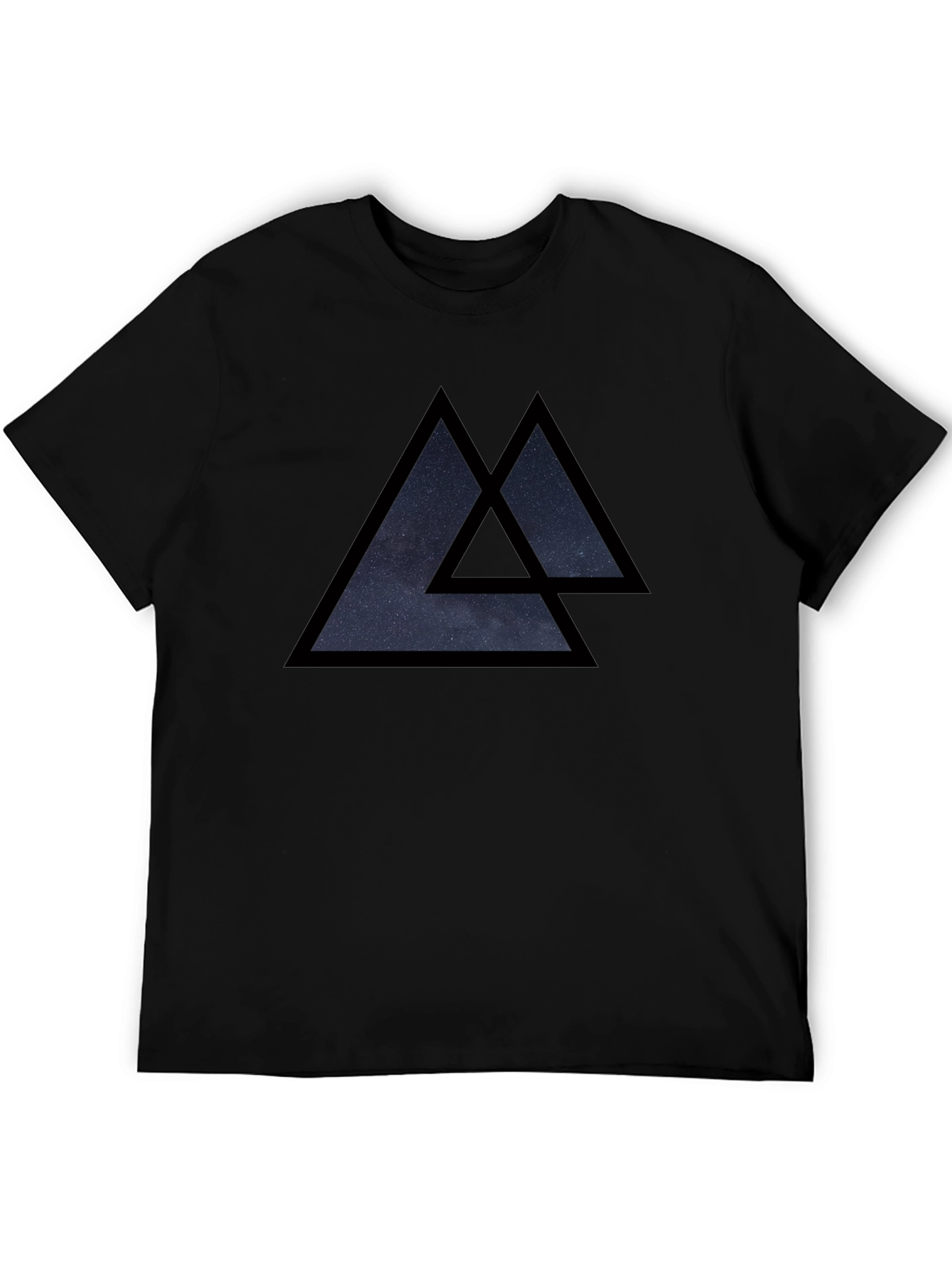Geometric Triangle Graphic Tee - Black