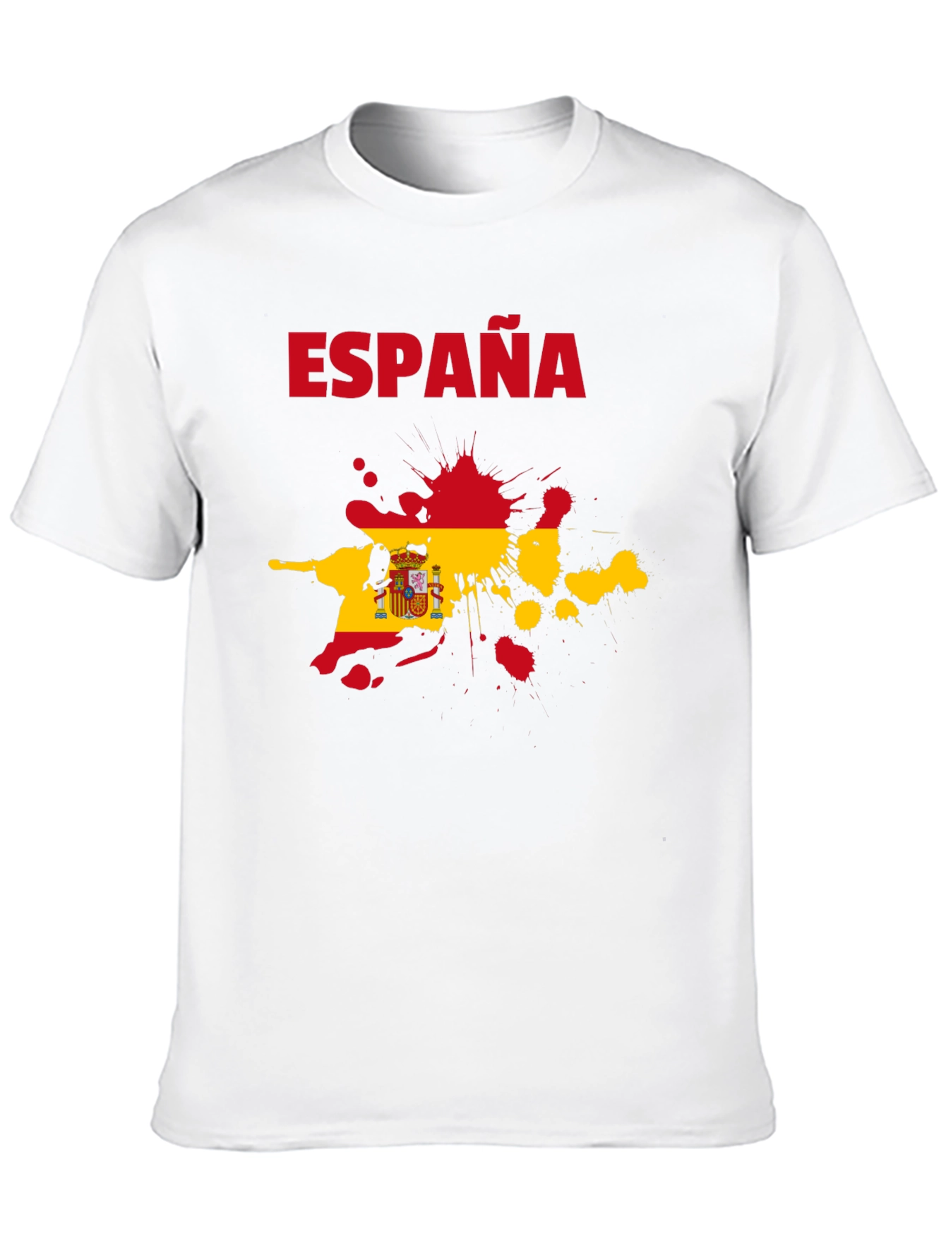 Espana Spain Flag Splatter Black T-Shirt