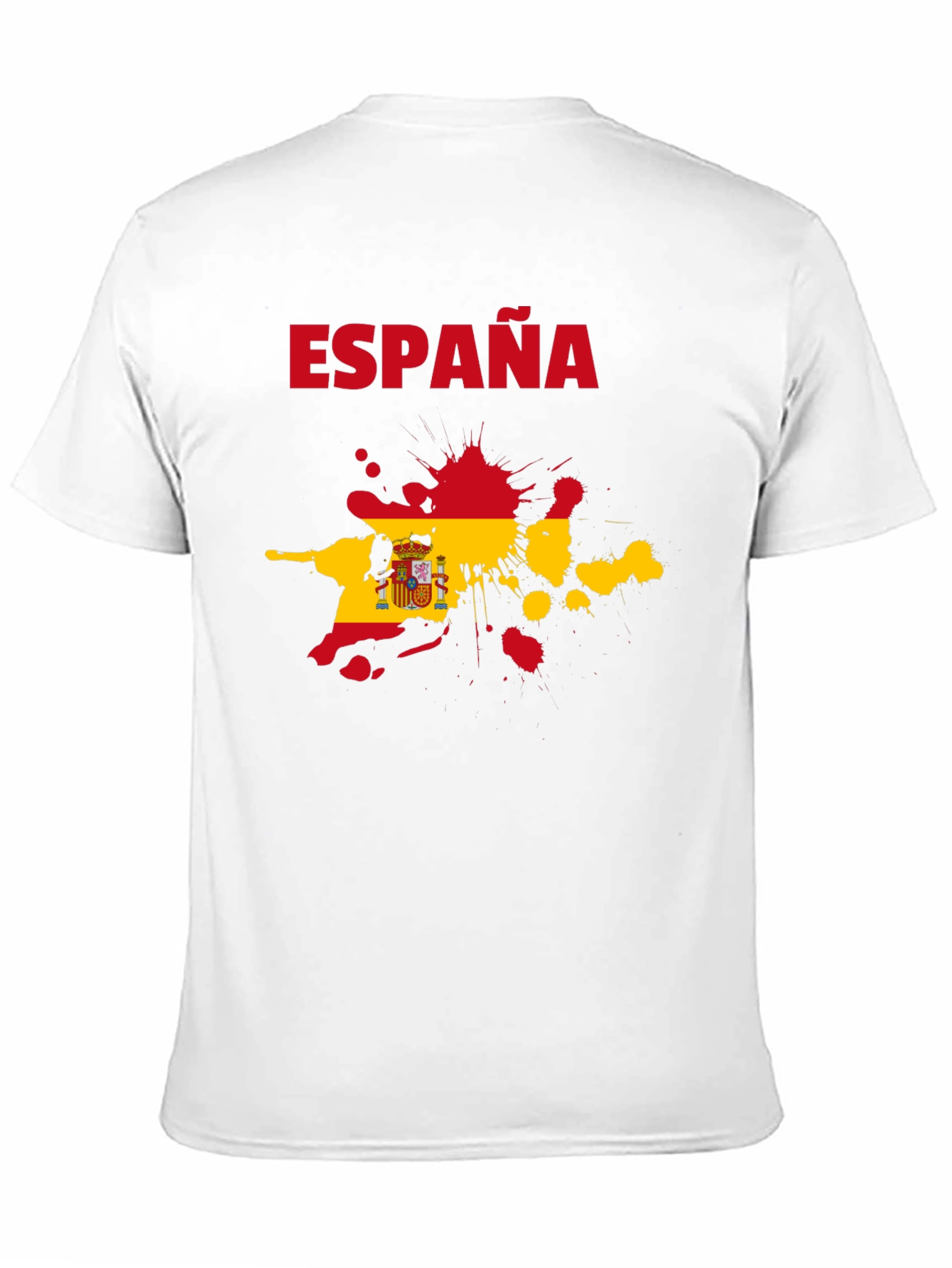 Espana Spain Flag Splatter Black T-Shirt