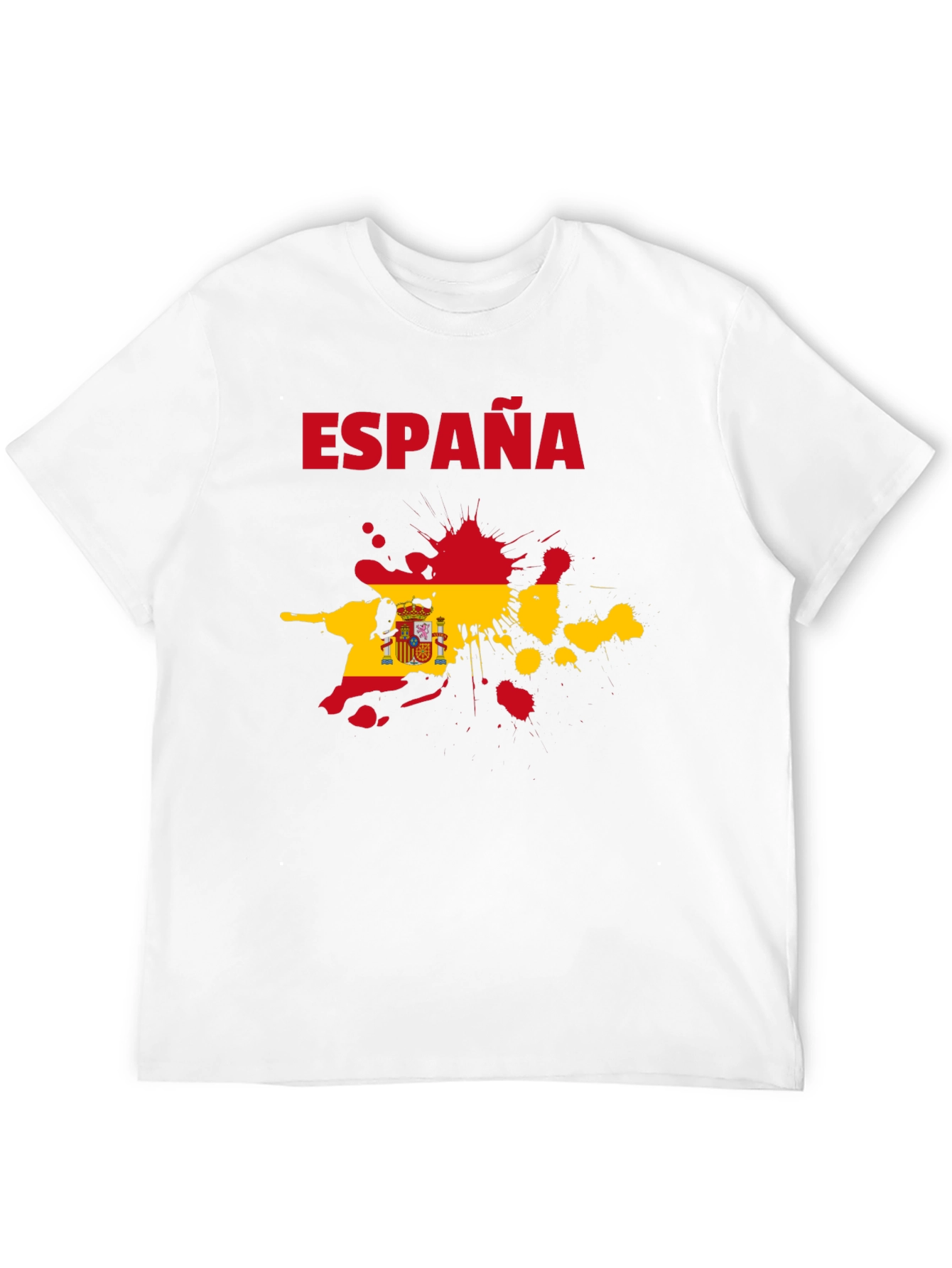Espana Spain Flag Splatter Black T-Shirt