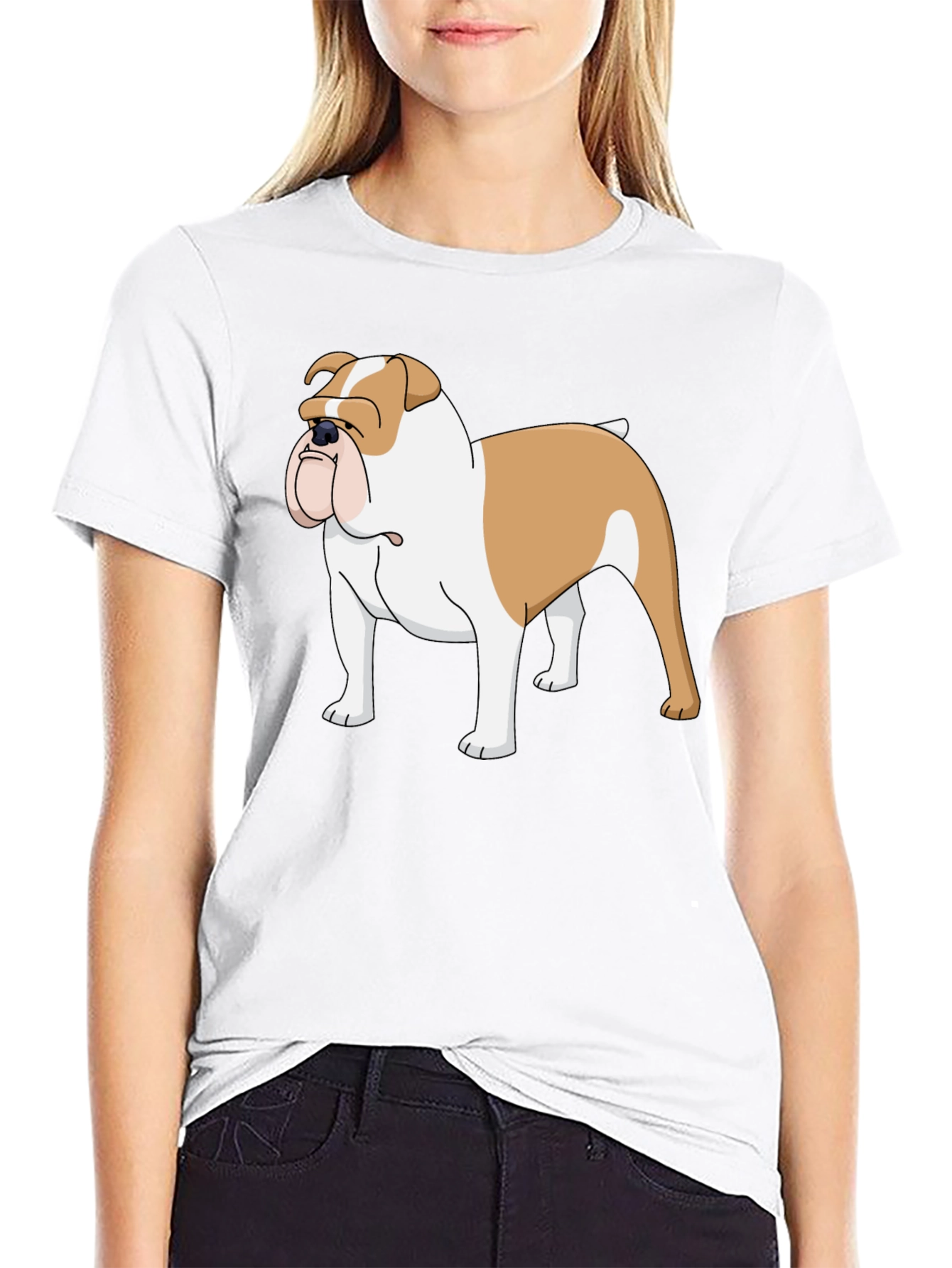 Bulldog Graphic Tee - Mens Black Cotton T-Shirt