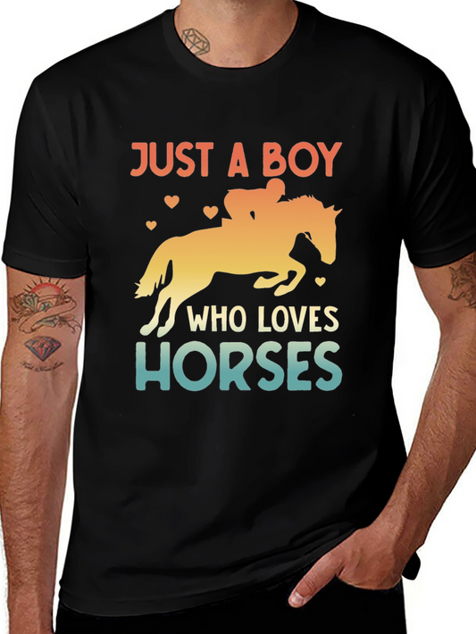 Just a Boy Who Loves Horses T-Shirt