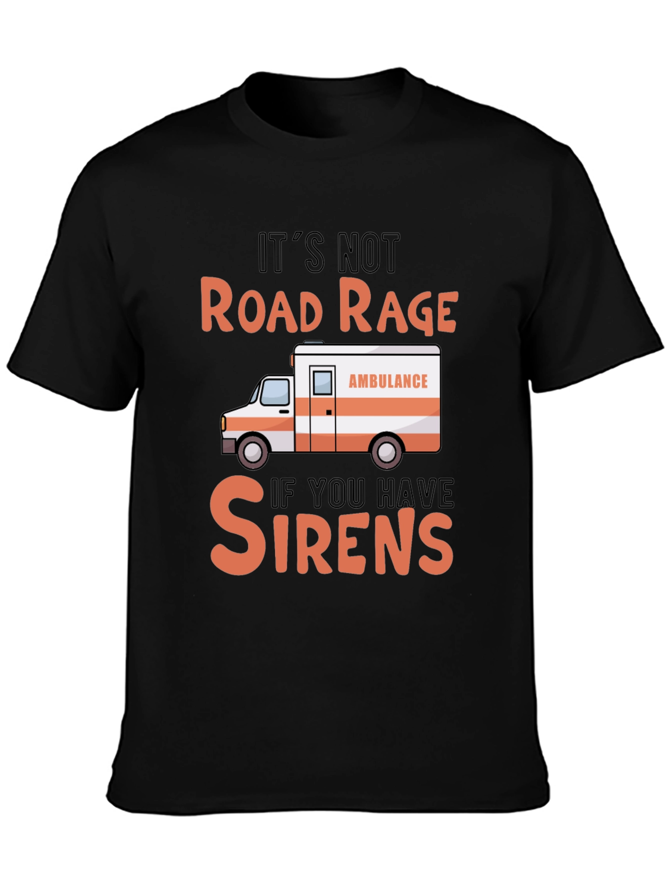 Road Rage Sirens Black Graphic T-Shirt