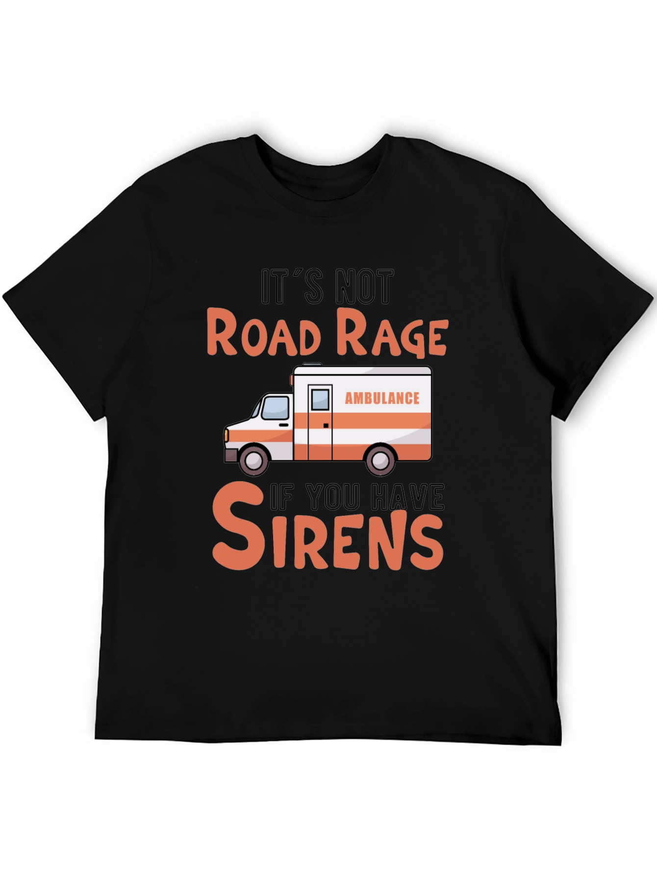 Road Rage Sirens Black Graphic T-Shirt
