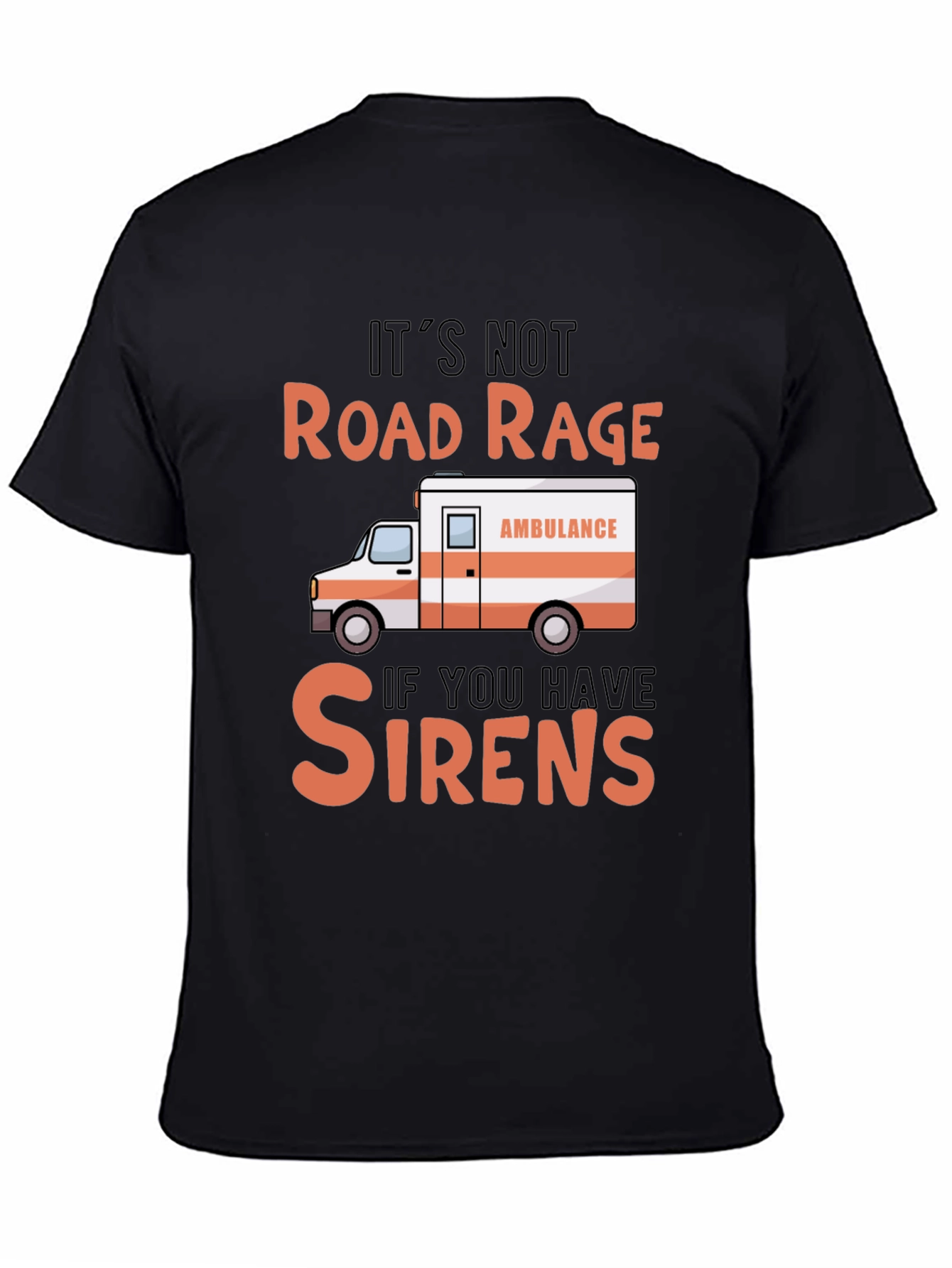 Road Rage Sirens Black Graphic T-Shirt