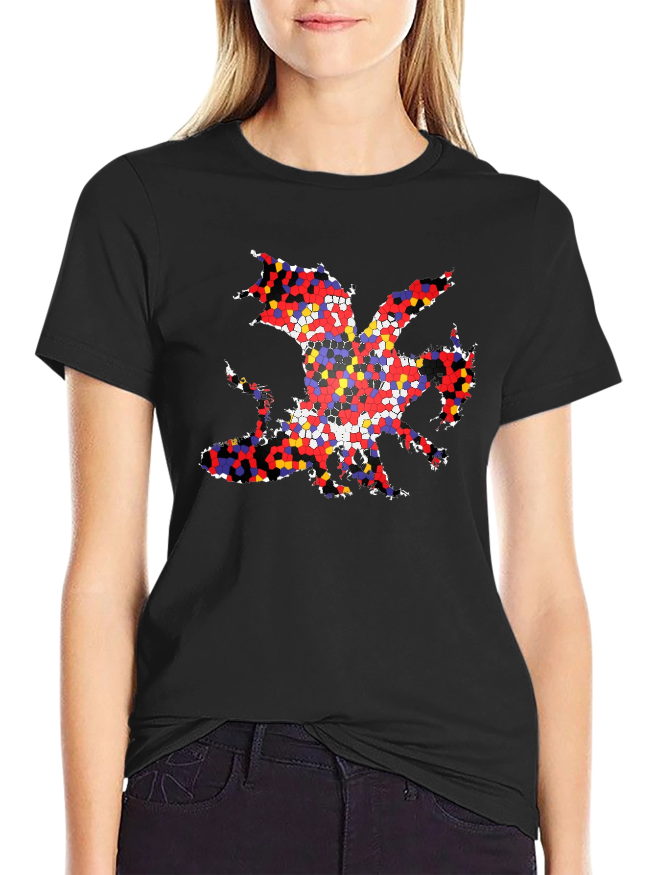 Welsh Dragon T-Shirt - Mosaic Design