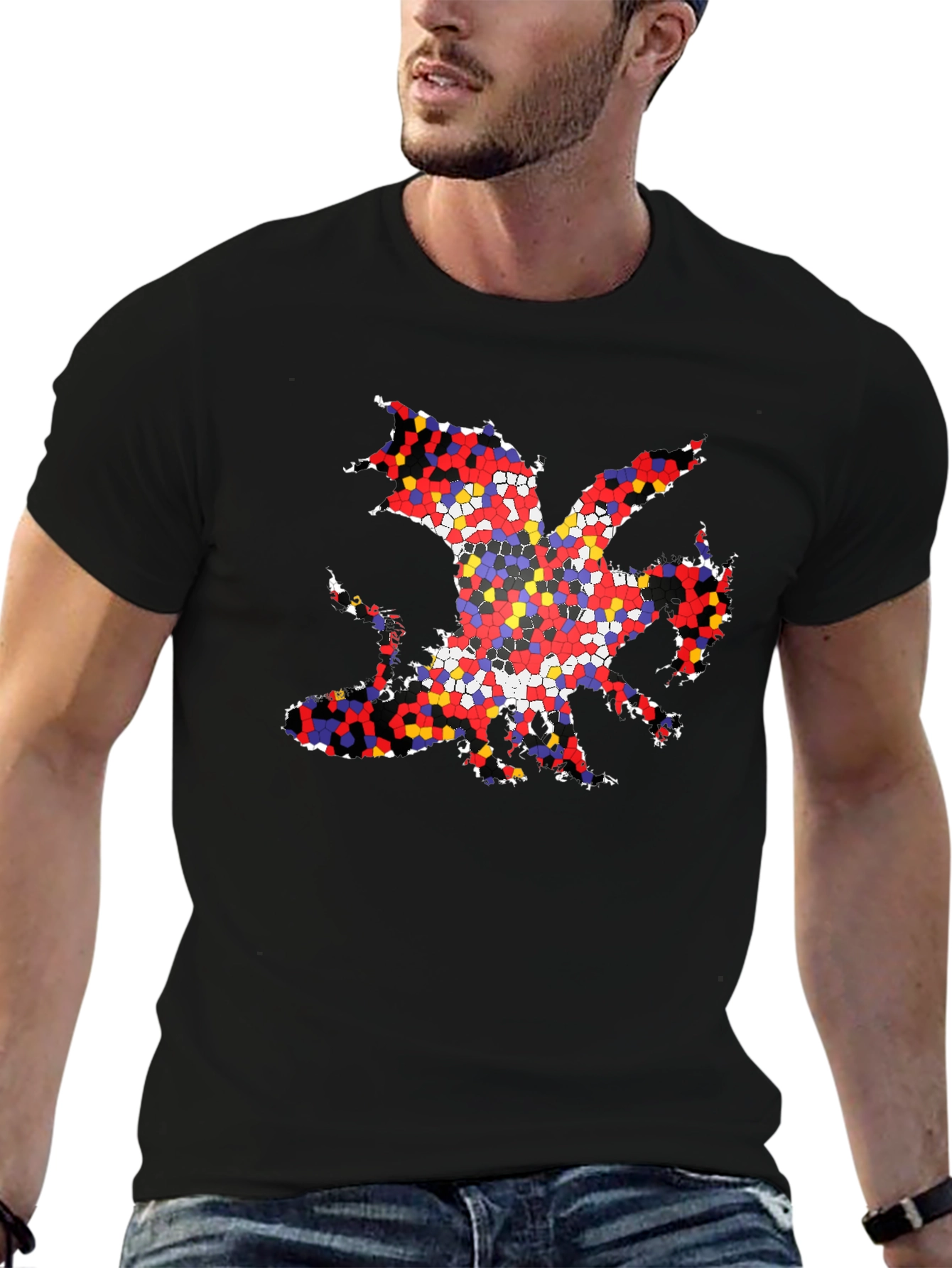 Welsh Dragon T-Shirt - Mosaic Design