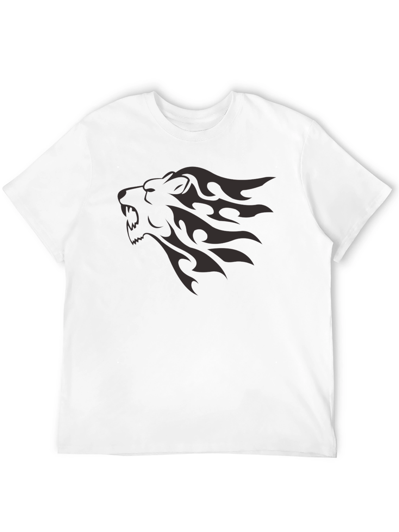 Lion Head Graphic Tee - Black