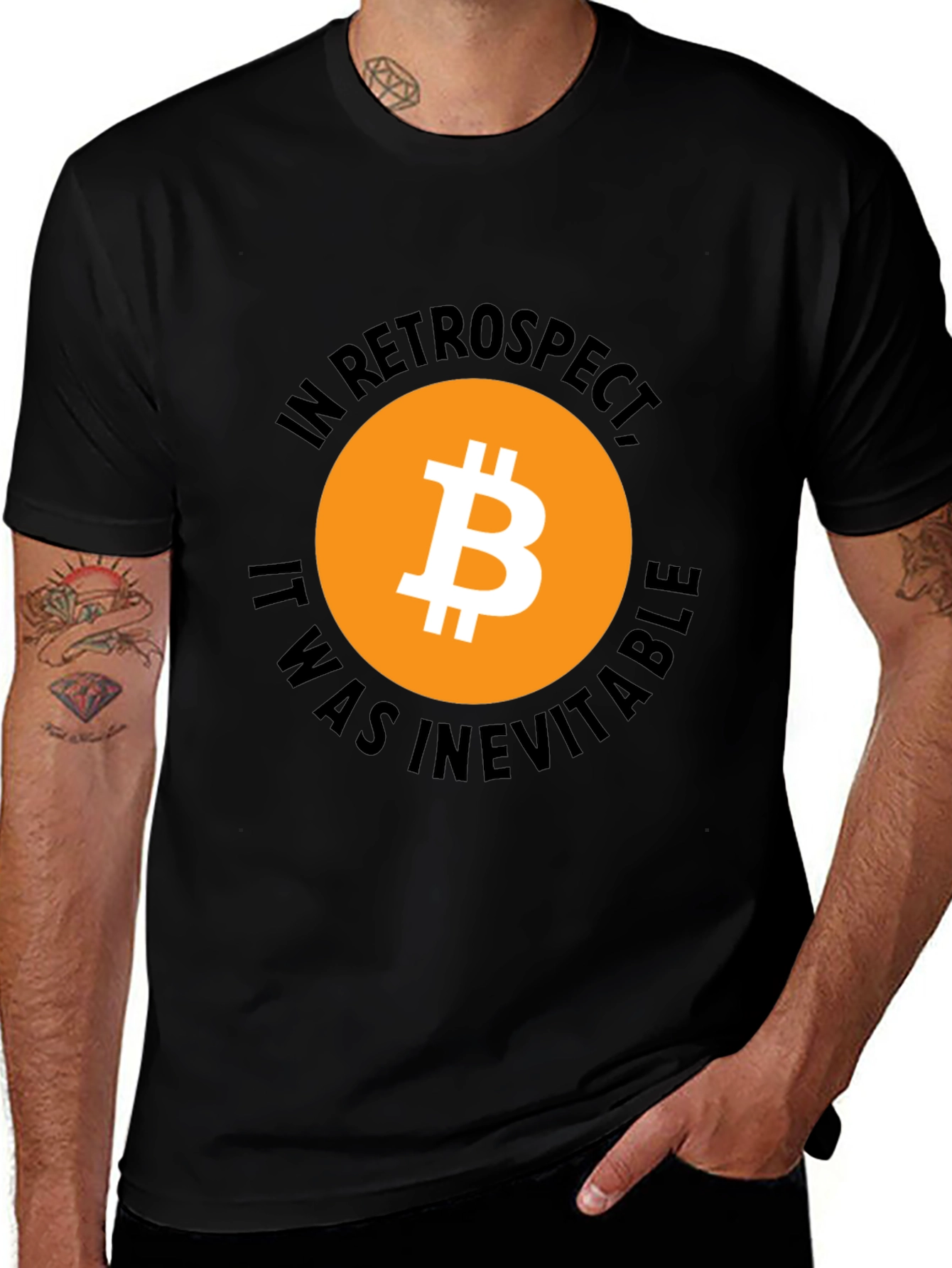 Bitcoin In Retrospect Black Graphic T-Shirt