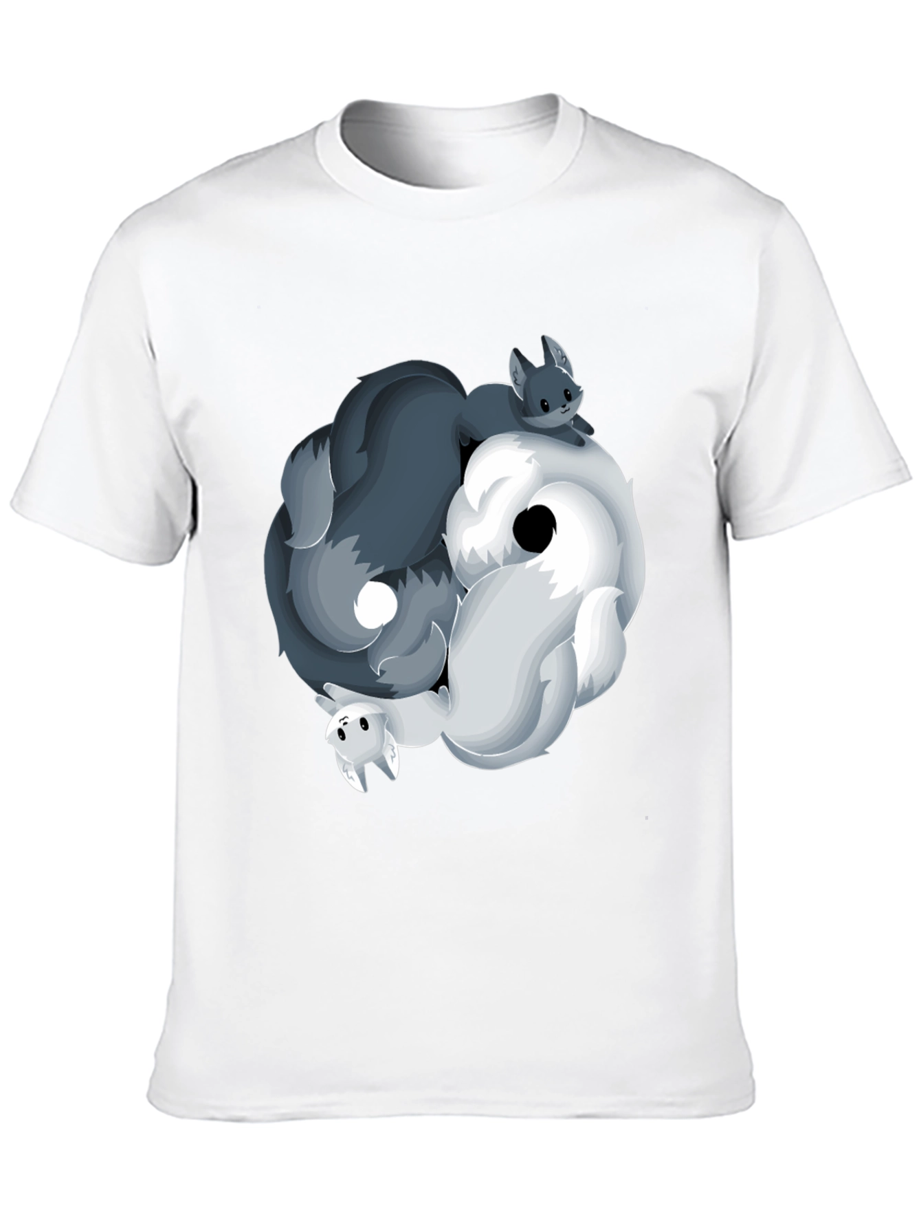 Yin Yang Wolves T-Shirt - Black