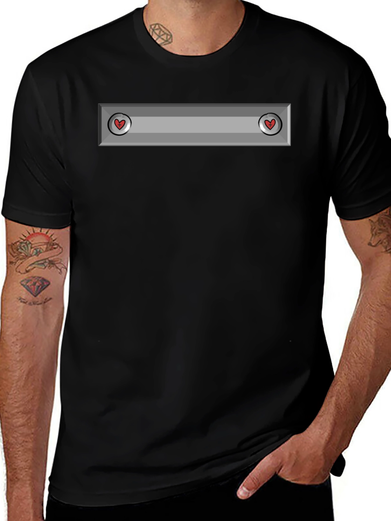 Novelty Pixel Heart Game Over Shirt