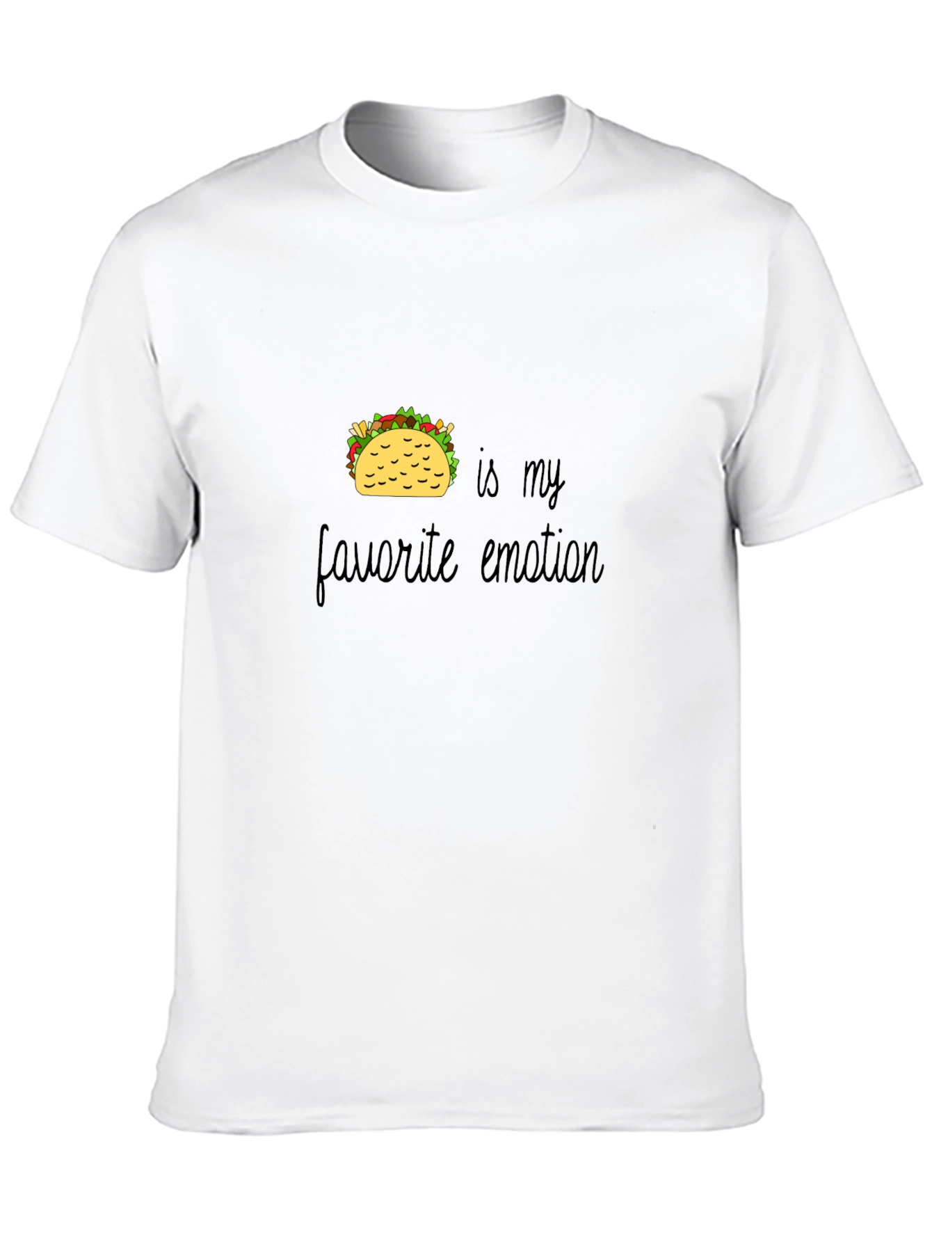 Taco Emotion Graphic T-Shirt - Black Casual Wear