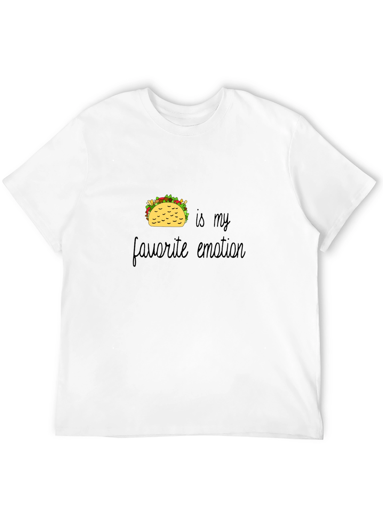 Taco Emotion Graphic T-Shirt - Black Casual Wear
