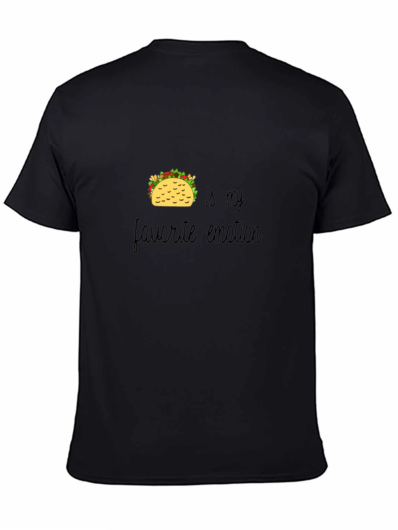 Taco Emotion Graphic T-Shirt - Black Casual Wear