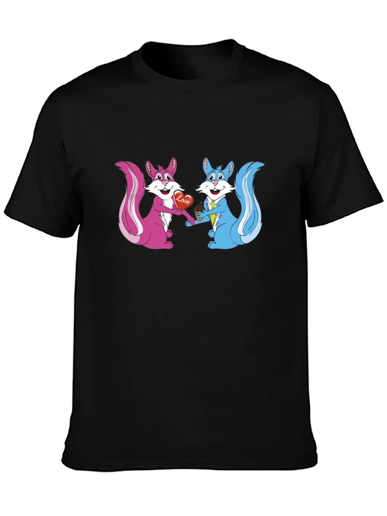 Cute Squirrels in Love Graphic T-Shirt