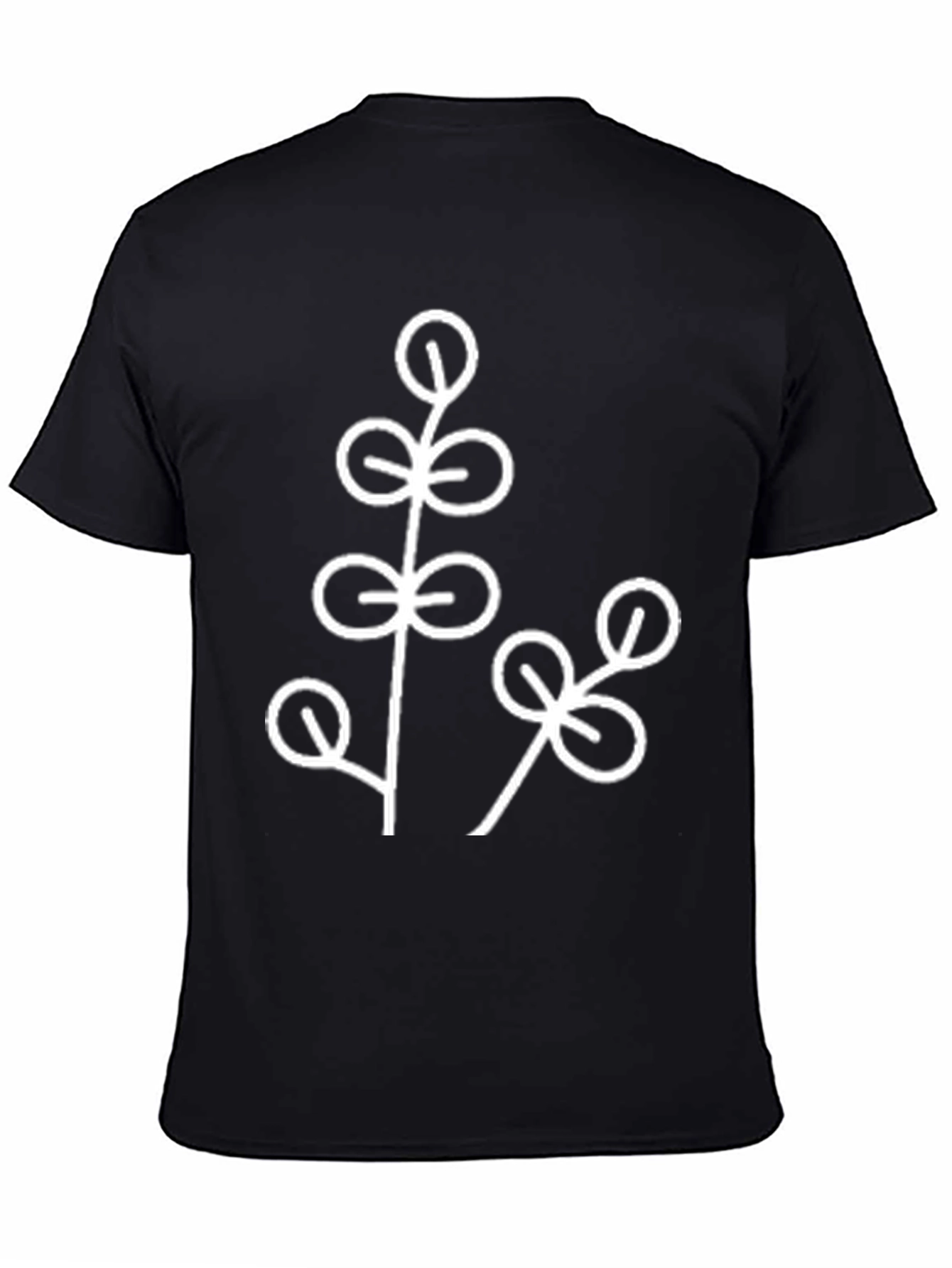 Botanical Print Black T-Shirt - Stylish Casual Wear