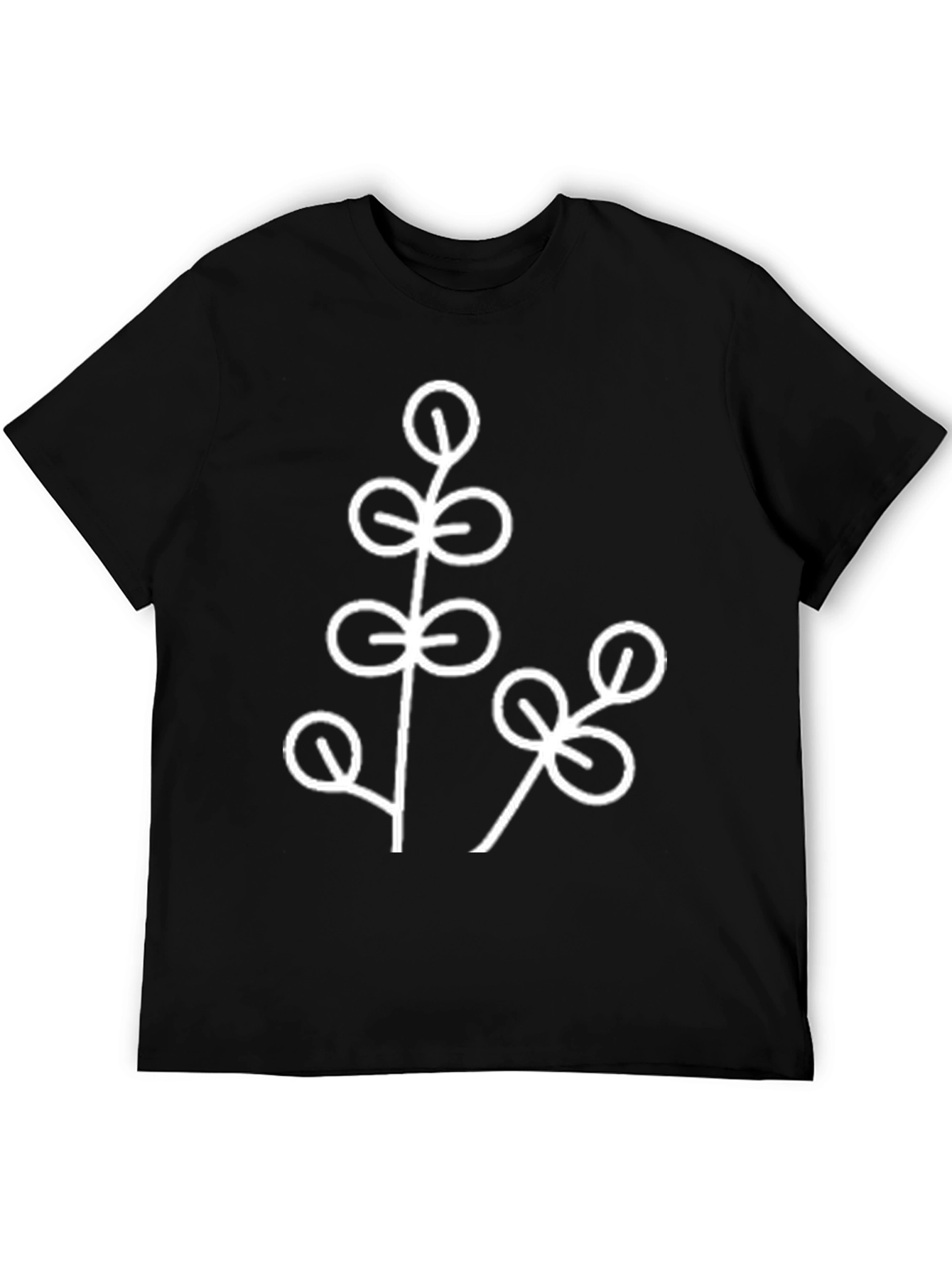 Botanical Print Black T-Shirt - Stylish Casual Wear