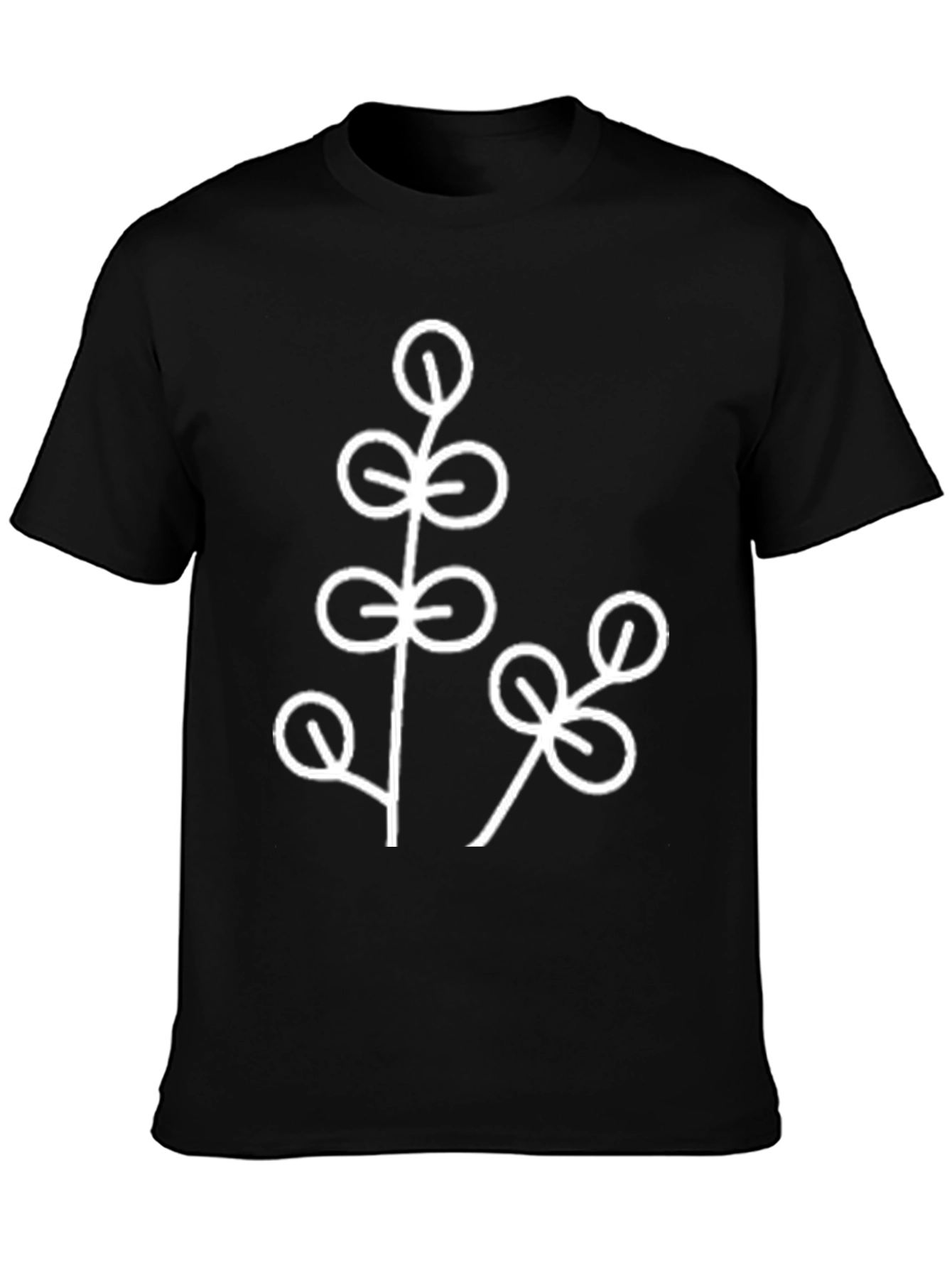 Botanical Print Black T-Shirt - Stylish Casual Wear