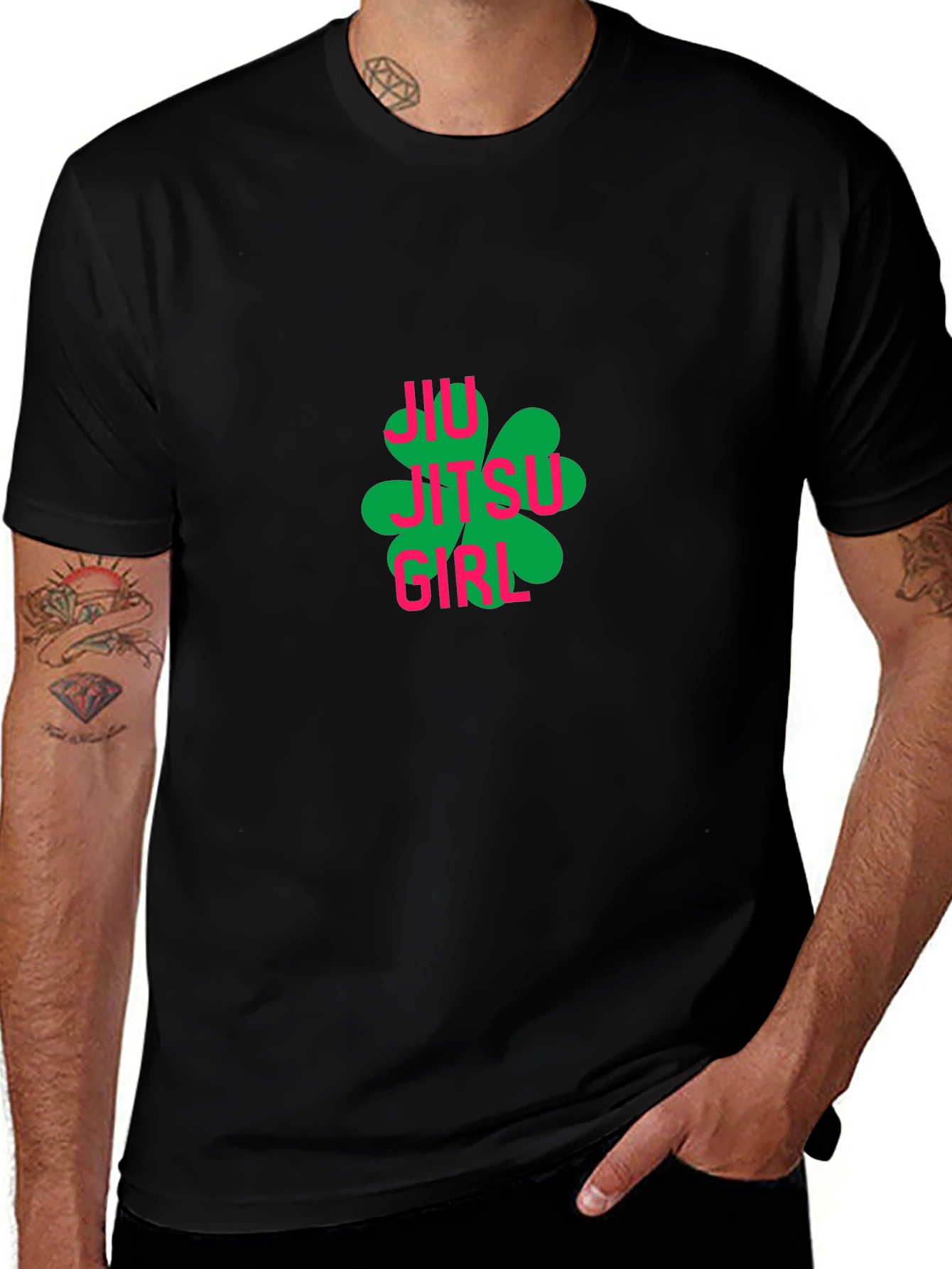 Jiu Jitsu Girl Clover Black T-Shirt
