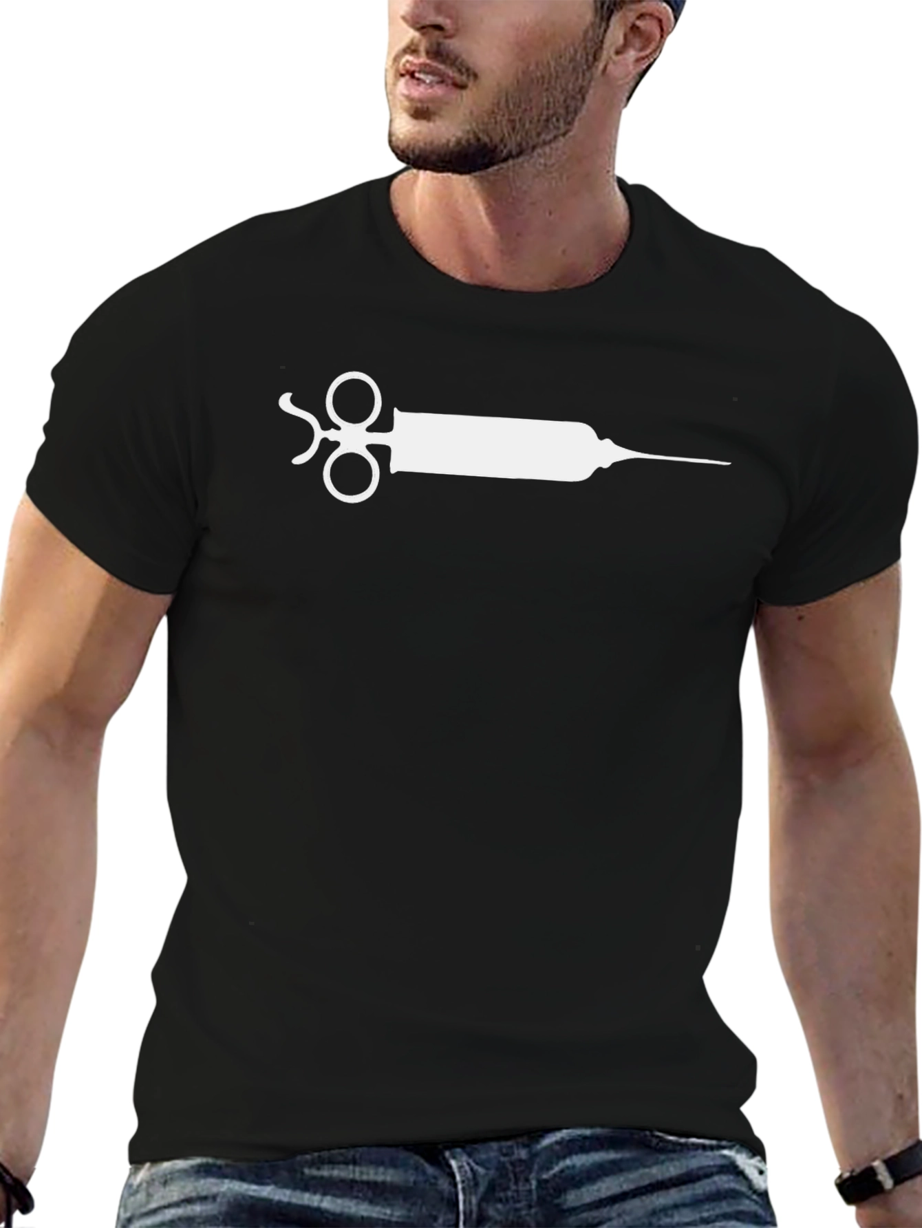 Retro Syringe T-Shirt - Novelty Graphic Tee