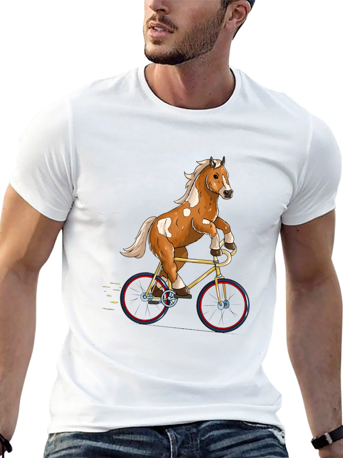 Horse Riding Bicycle Graphic Tee