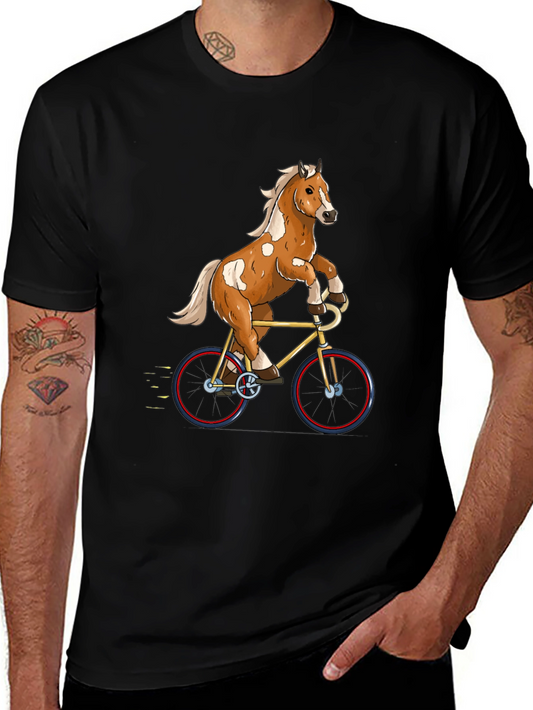 Horse Riding Bicycle Graphic Tee