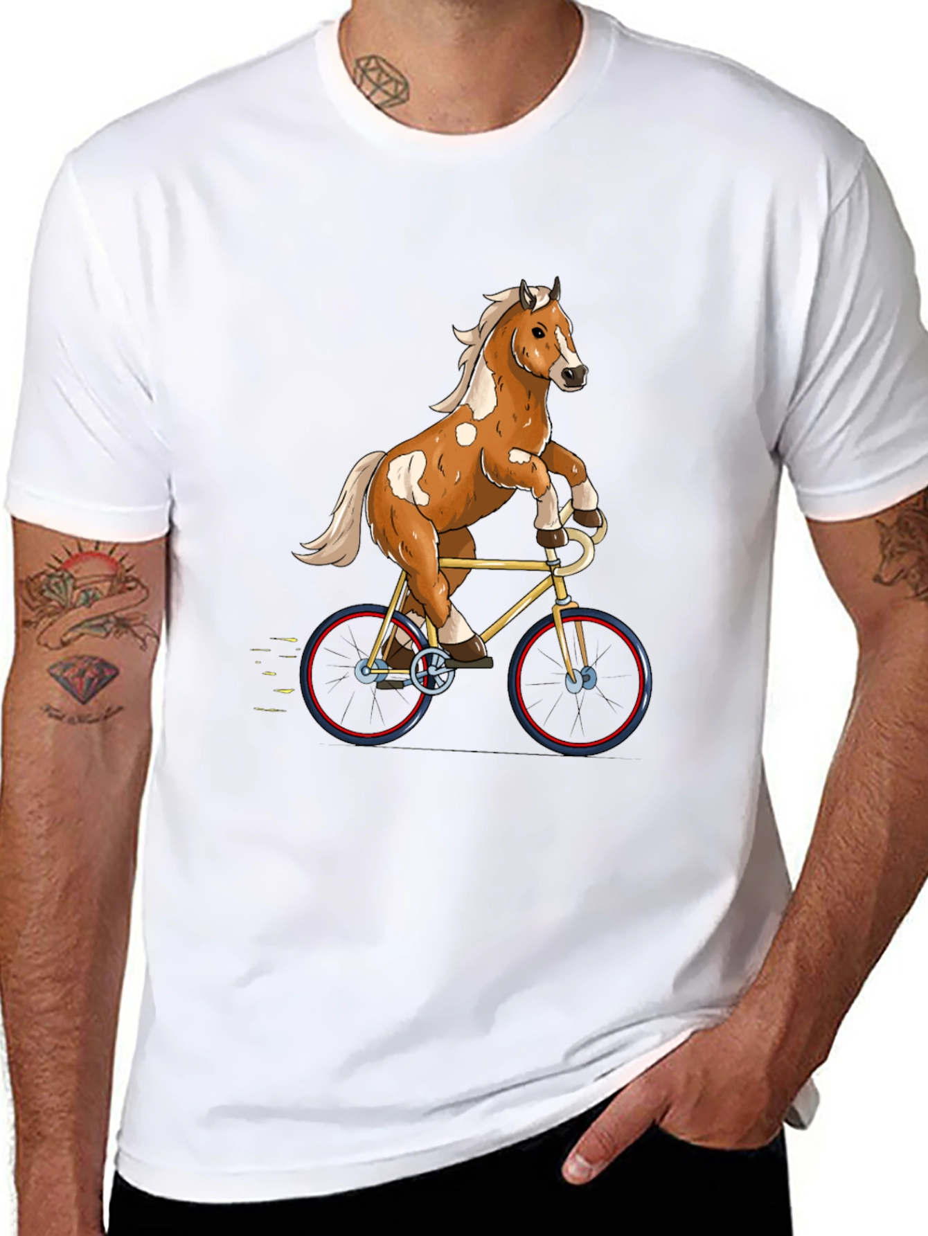 Horse Riding Bicycle Graphic Tee