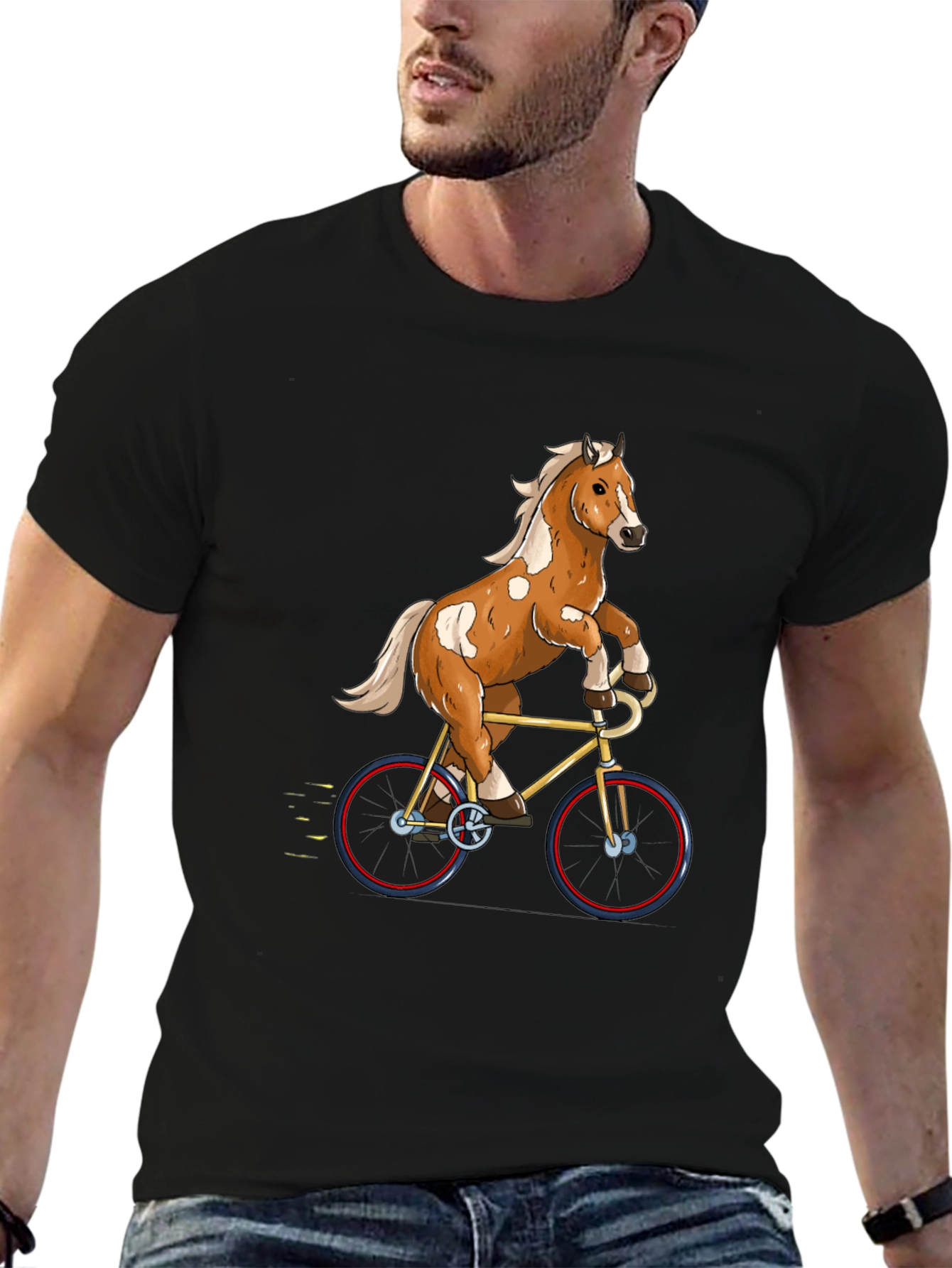 Horse Riding Bicycle Graphic Tee