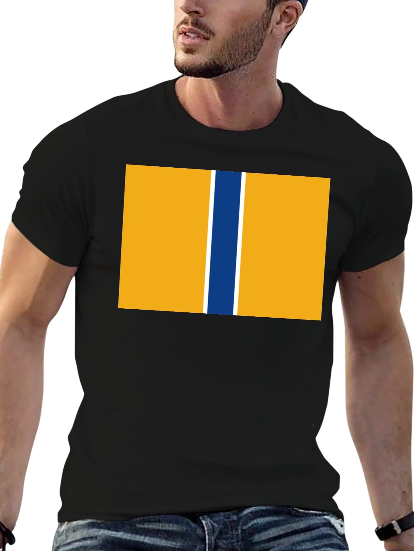 Striped Block Graphic Tee