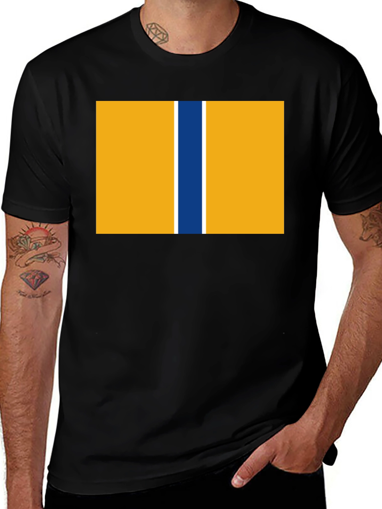 Striped Block Graphic Tee