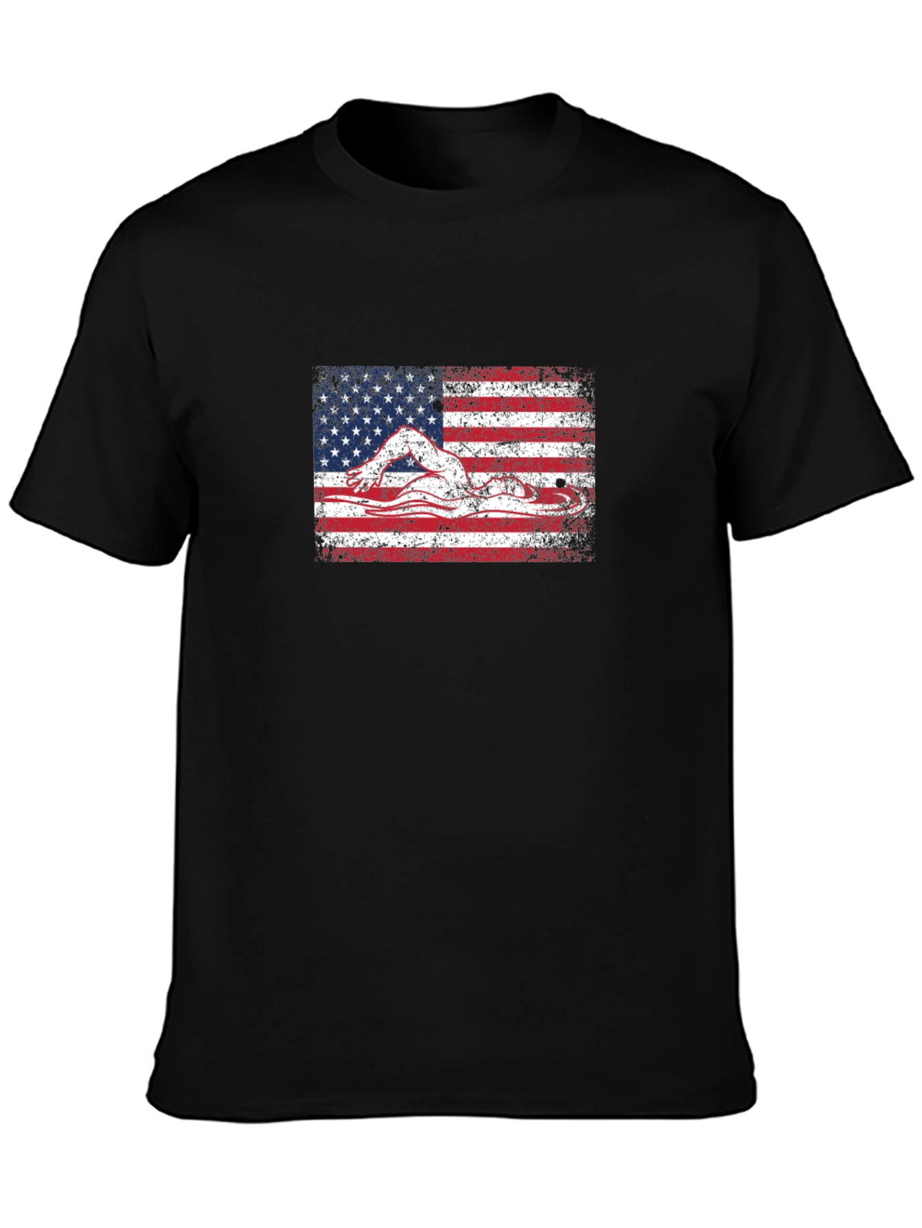 USA Flag Swimmer T-Shirt - Patriotic American Pride