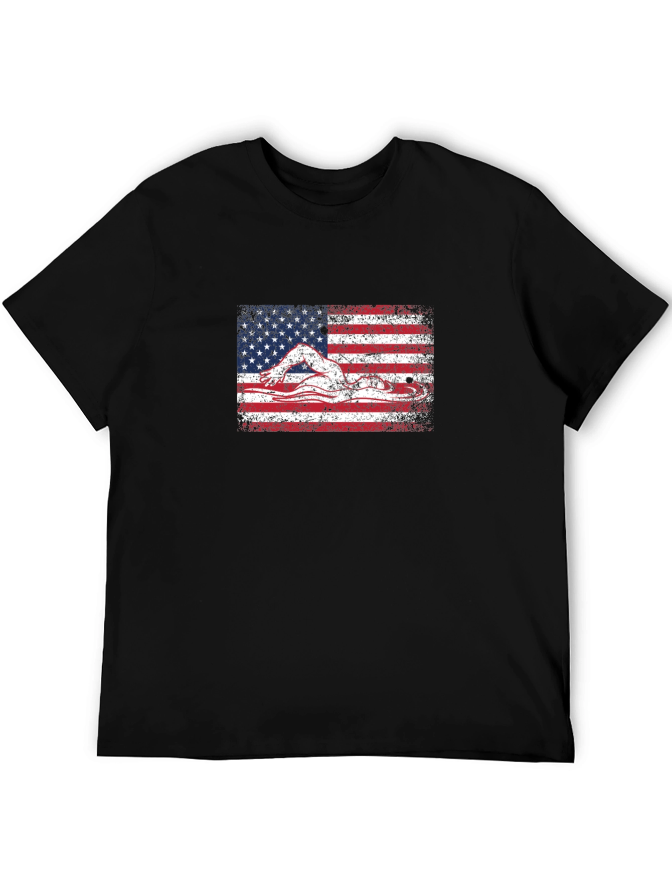 USA Flag Swimmer T-Shirt - Patriotic American Pride