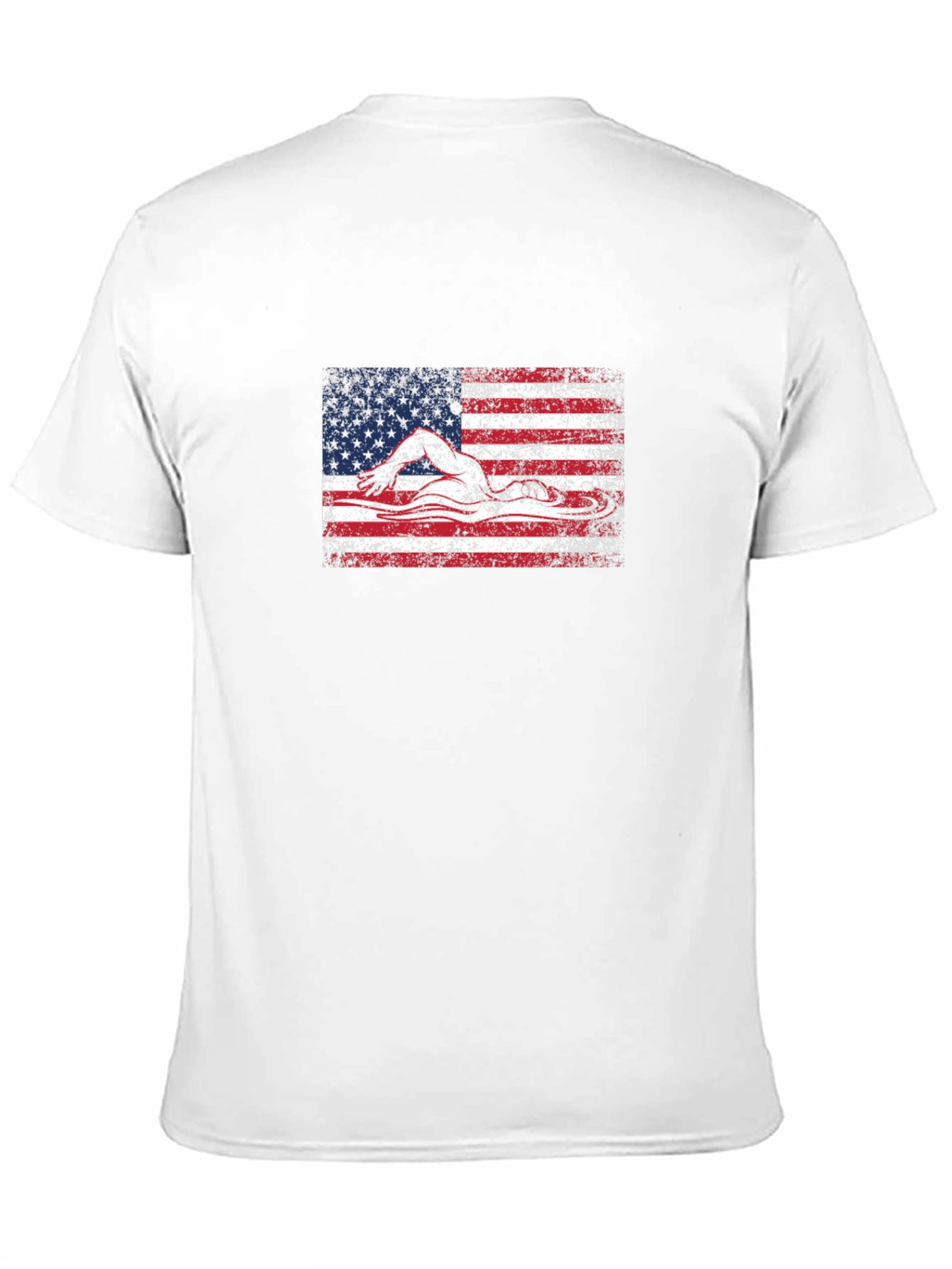 USA Flag Swimmer T-Shirt - Patriotic American Pride