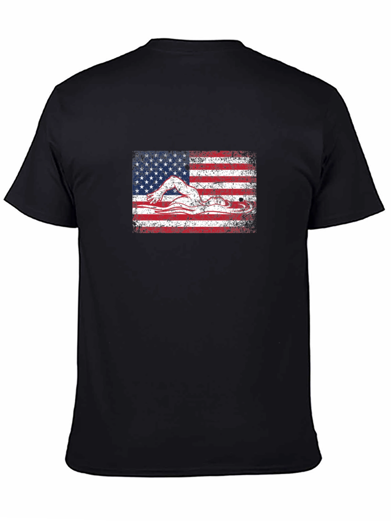 USA Flag Swimmer T-Shirt - Patriotic American Pride