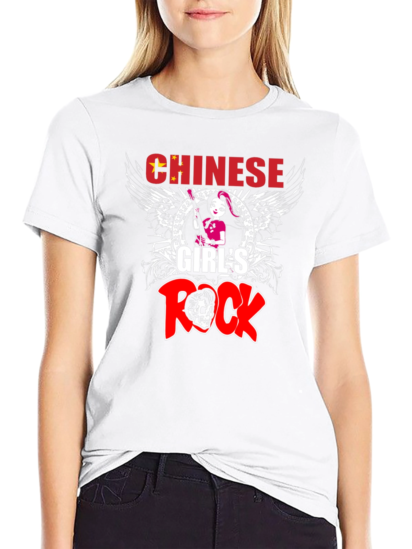 Chinese Girls Rock Graphic T-Shirt