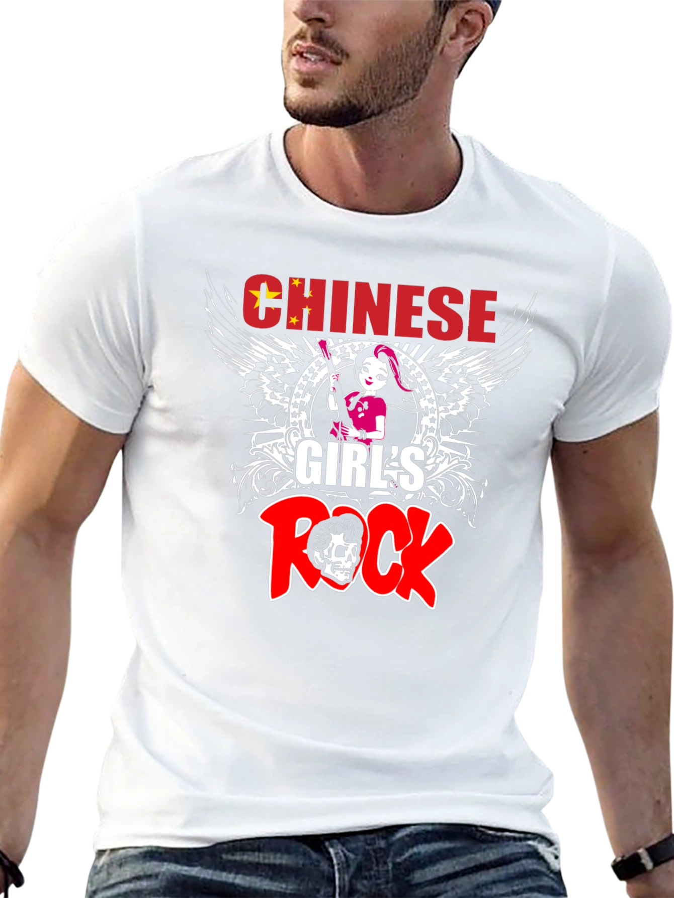 Chinese Girls Rock Graphic T-Shirt