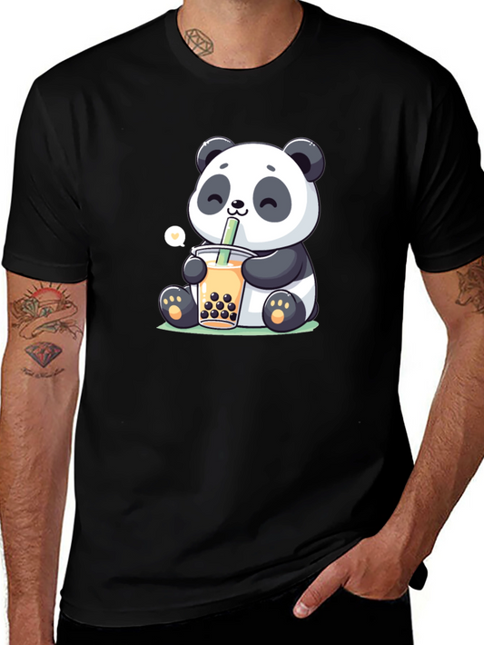 Cute Panda Boba Tea Graphic T-Shirt