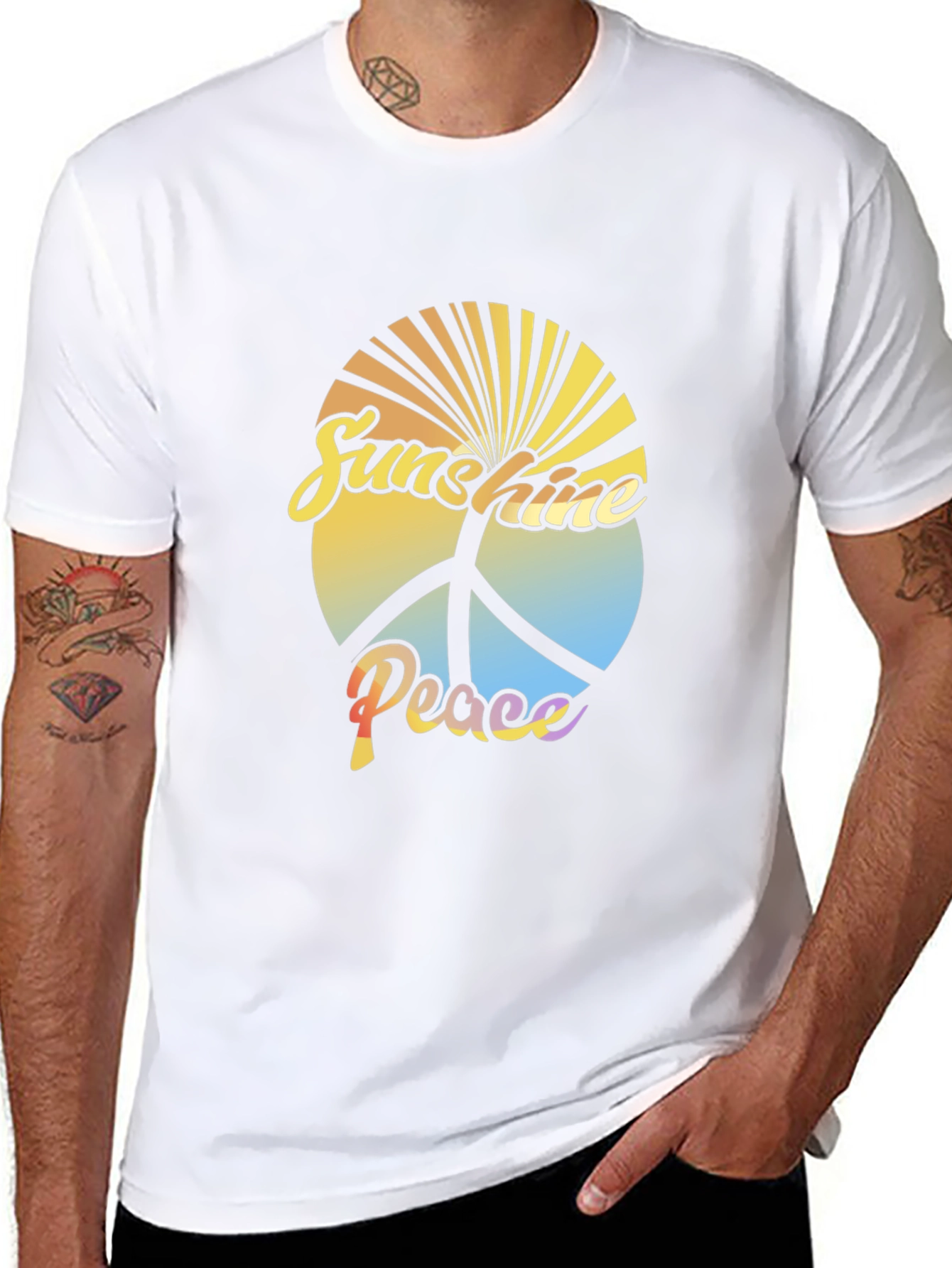 Sunshine Peace Graphic Tee - Retro Style