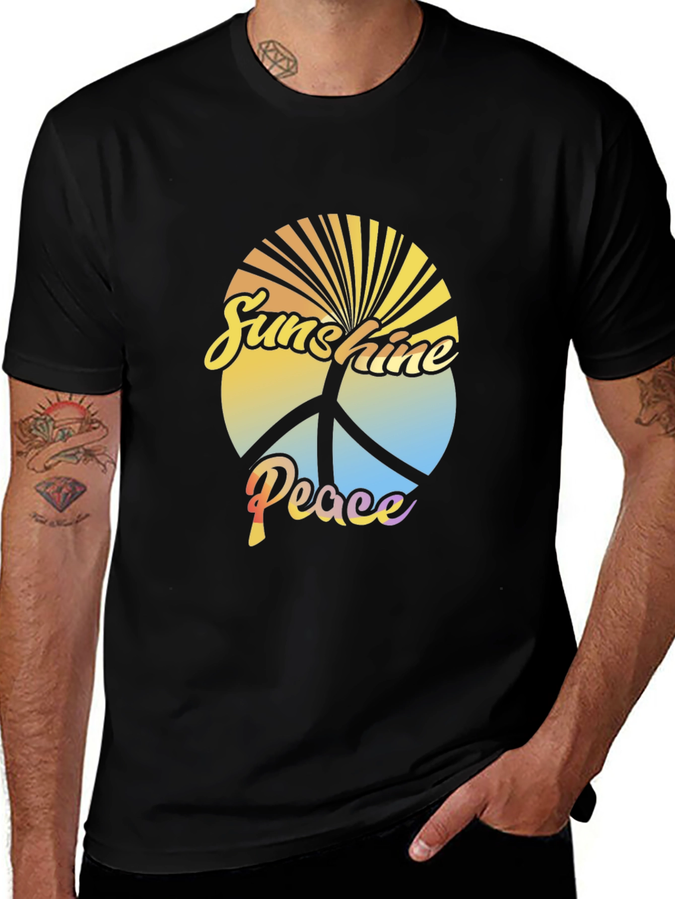 Sunshine Peace Graphic Tee - Retro Style