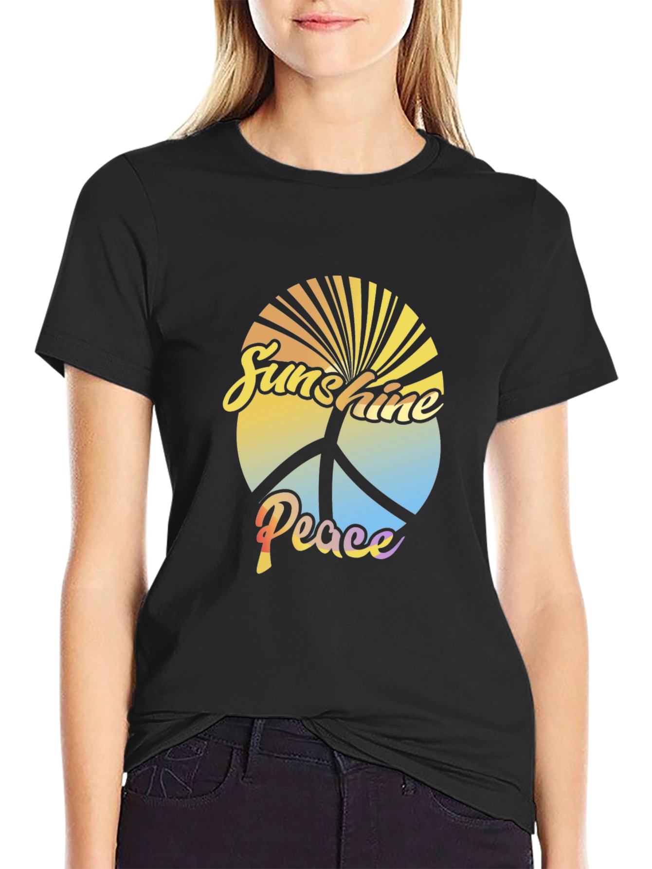 Sunshine Peace Graphic Tee - Retro Style