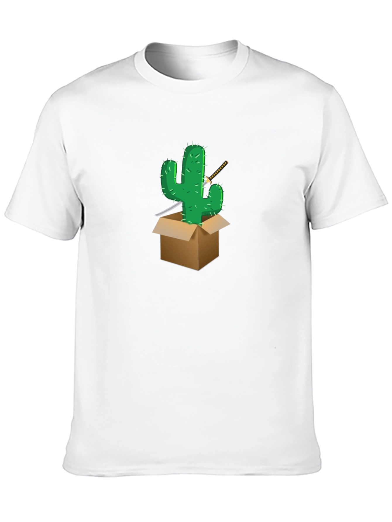 Cactus Samurai Graphic Tee - Black Cotton