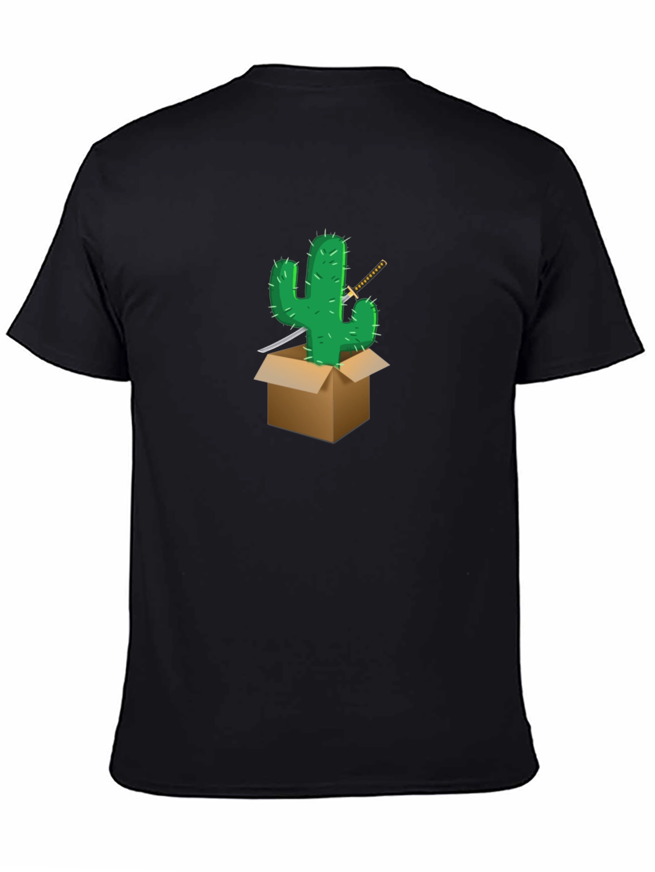 Cactus Samurai Graphic Tee - Black Cotton