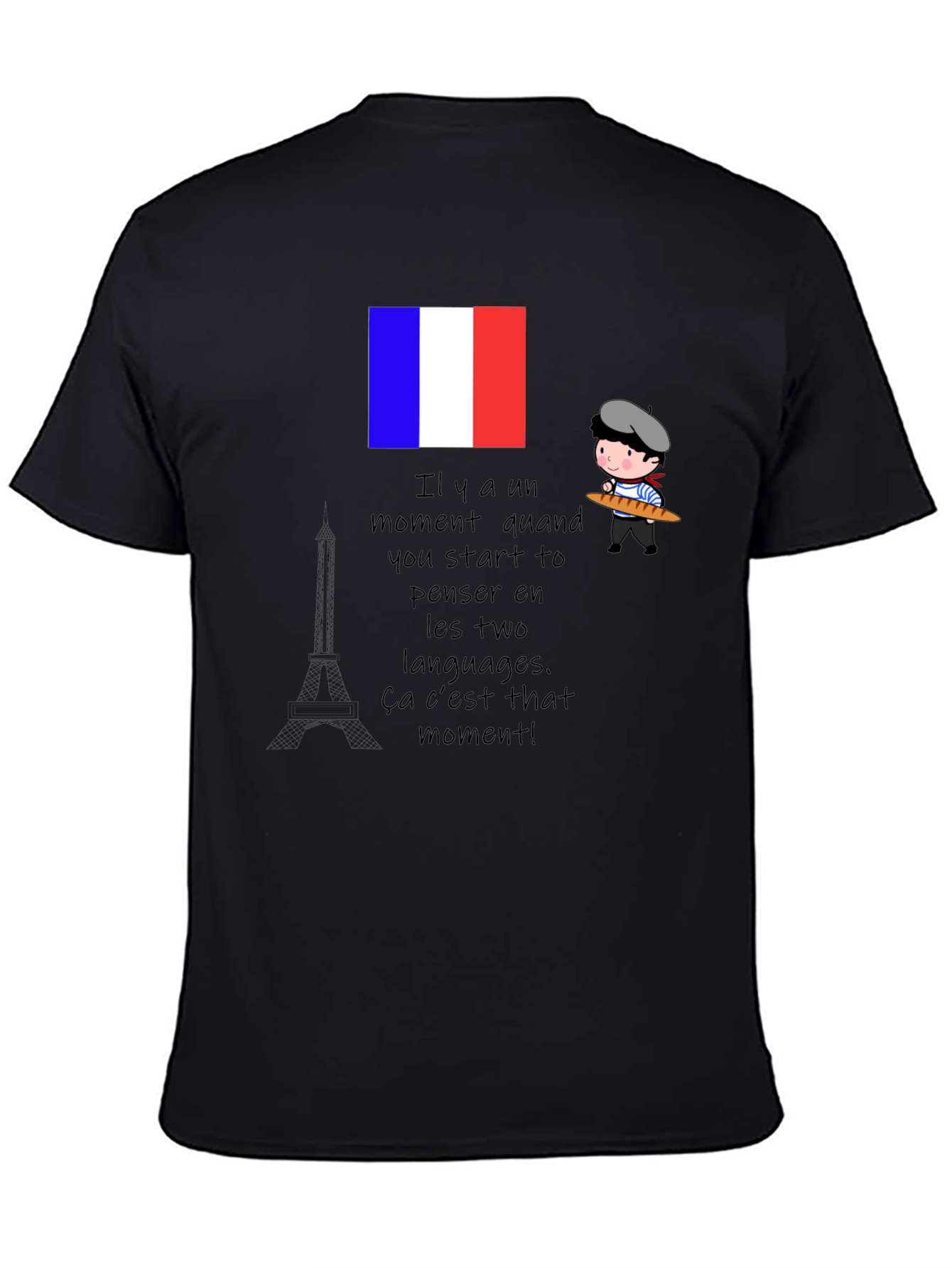 French Language T-Shirt Paris France Novelty