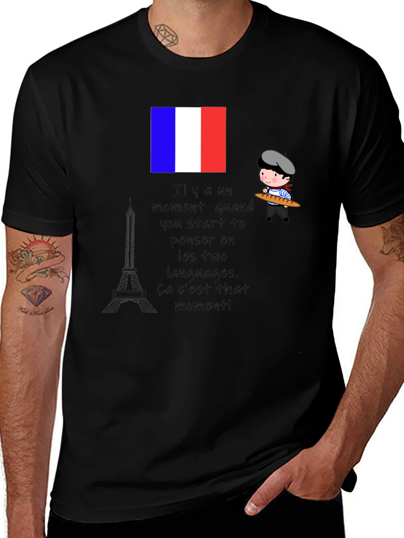 French Language T-Shirt Paris France Novelty