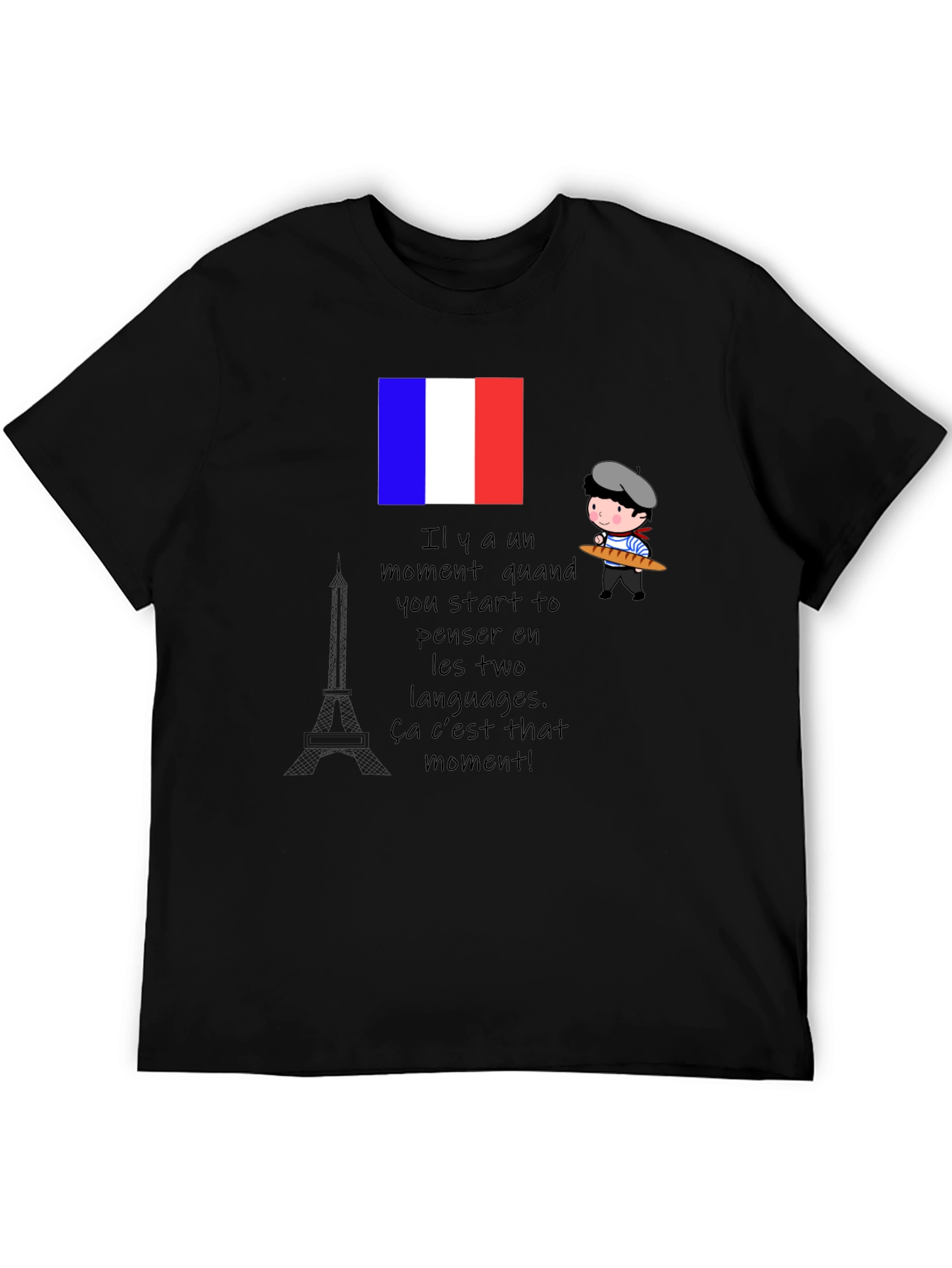 French Language T-Shirt Paris France Novelty
