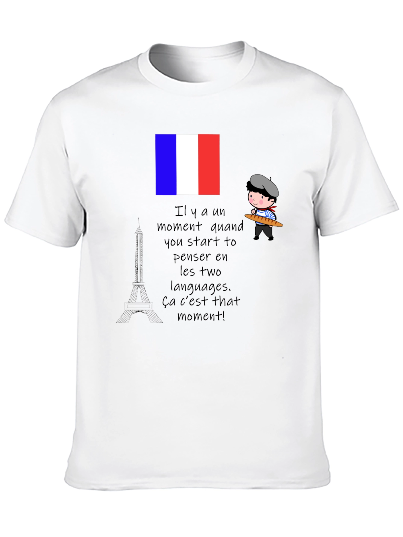 French Language T-Shirt Paris France Novelty